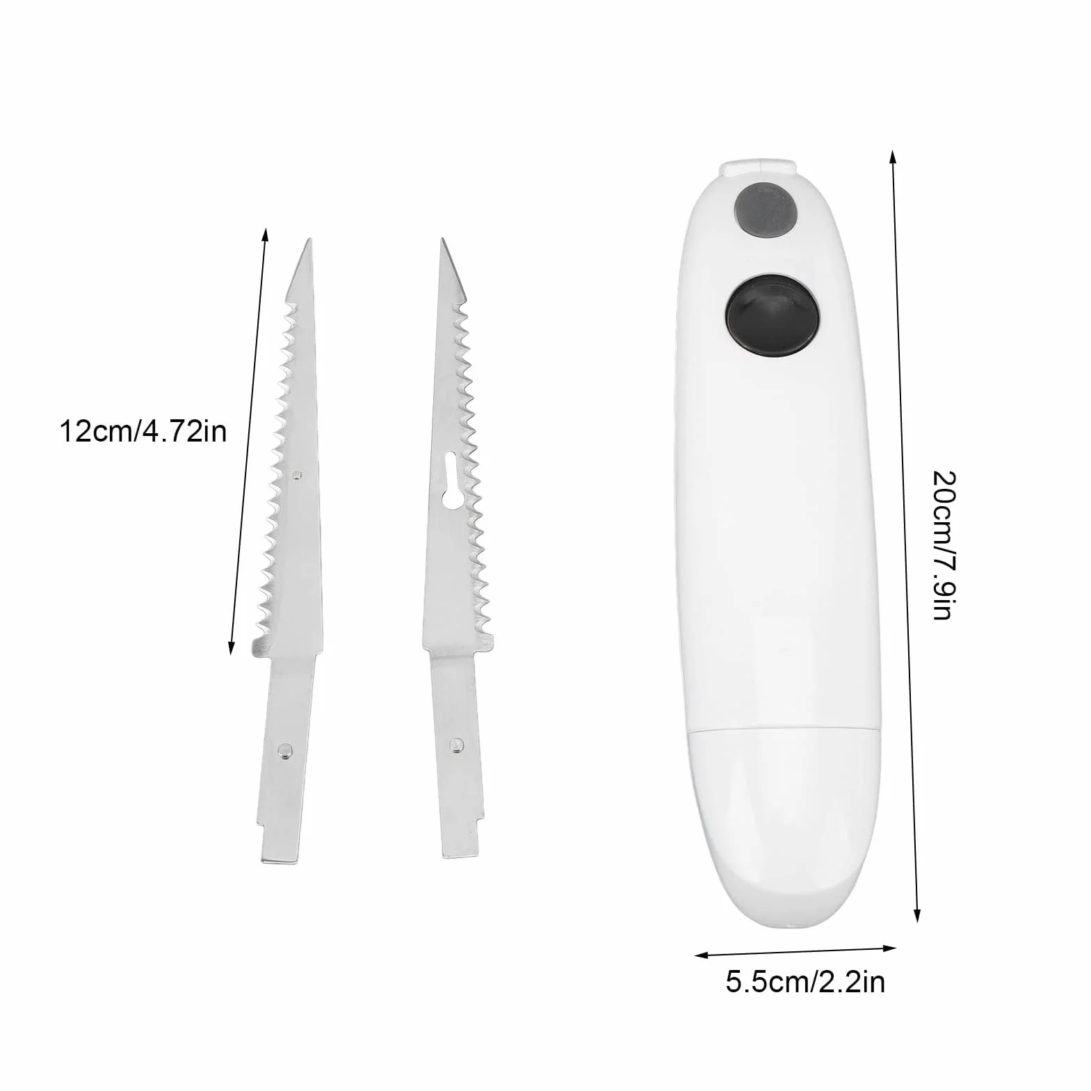 Coltello elettrico Senza Fili per Sfilettare, Acciaio Inox, Bistecca, Trinciante, Tacchino, Pane