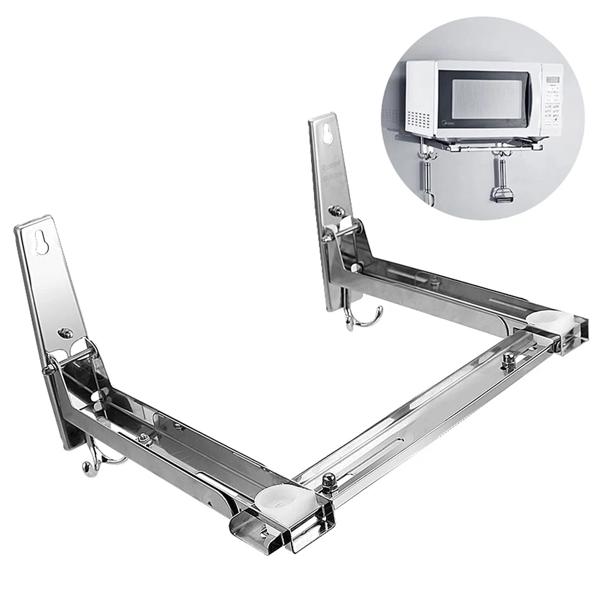 OUKANING Supporto Universale per microonde con Bracci telescopici Supporto per microonde Supporto da Parete in Acciaio Inossidabile per microonde