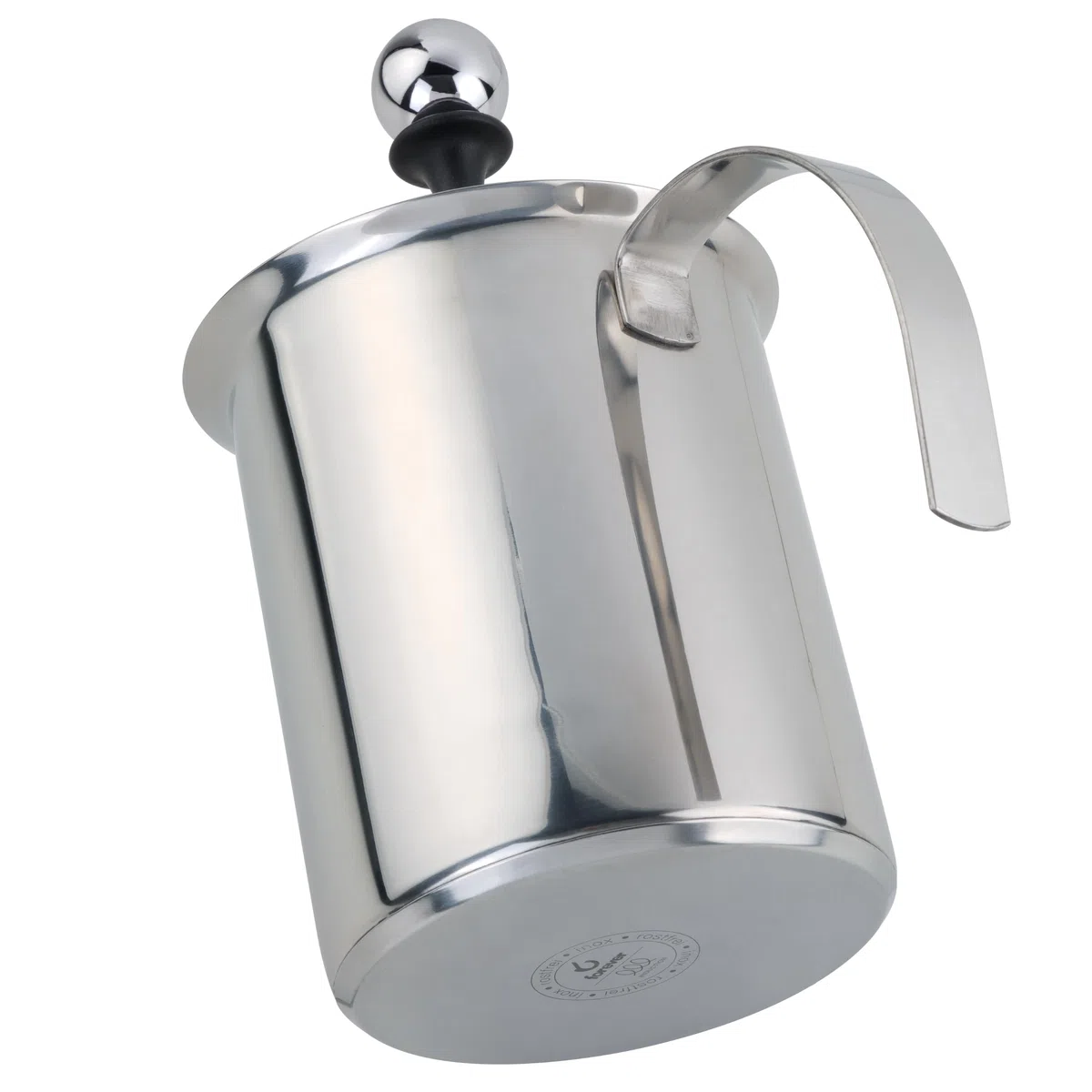 Schiumalatte per Latte Vaccino & Vegatale, 0.8 Litro Volume, per Tutti i Piani Cotture incl. Induzione, in Acciaio Inossidabile, Lavabile in Lavastoviglie