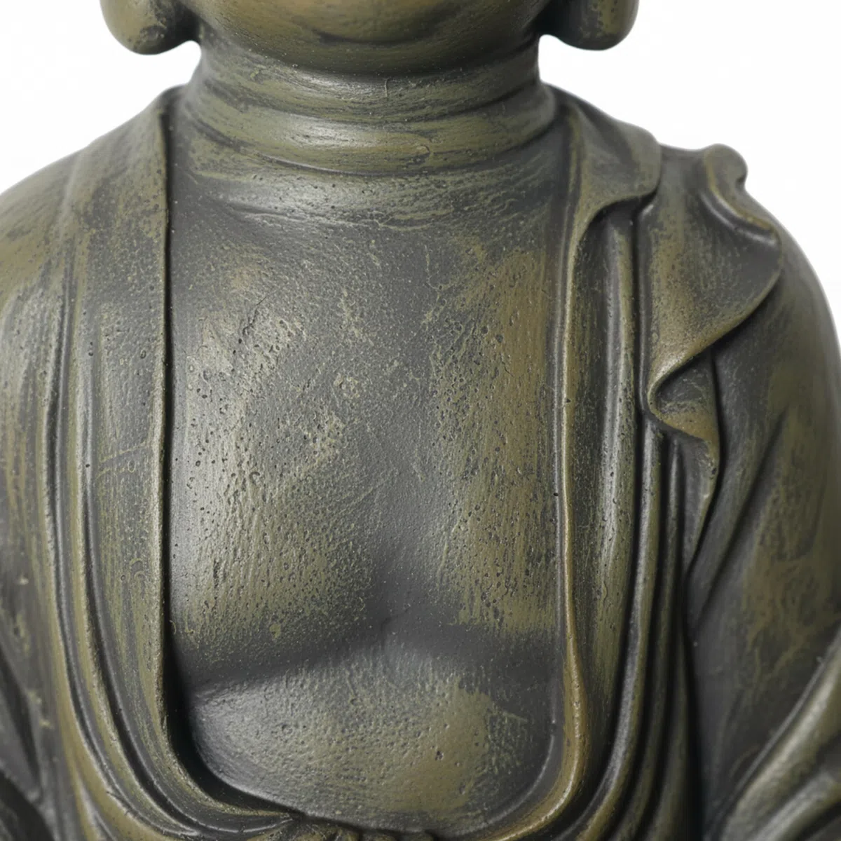 Relaxdays Statua Buddha Seduto 30 cm con Loto per Giardino e Soggiorno, Resistente alle intemperie, Bronzo