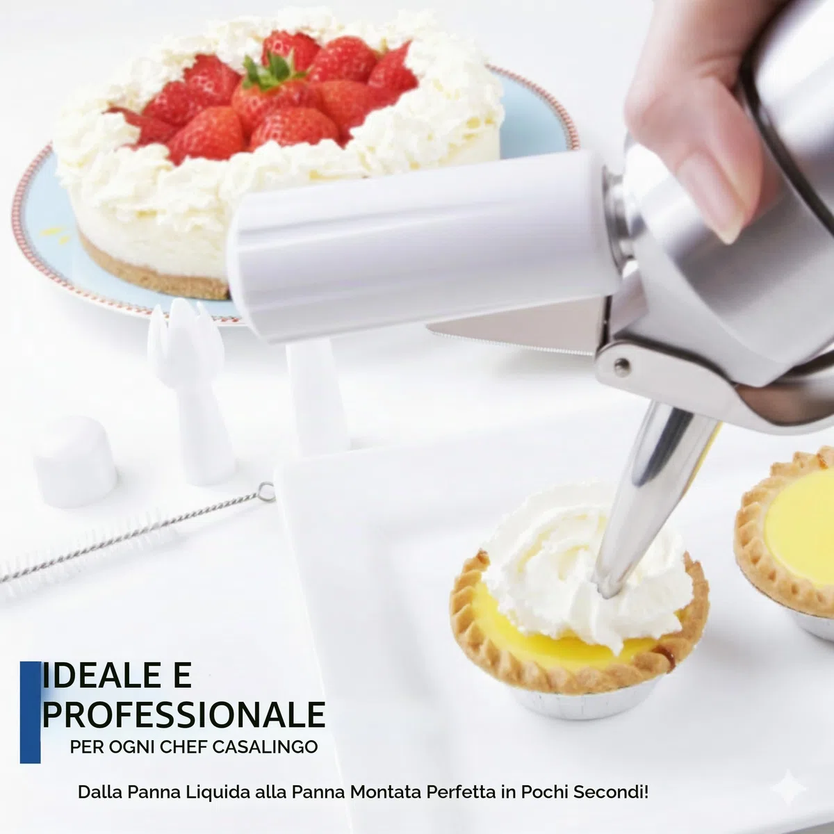 ICO 500ml Alluminio Sifone per Spume/Dosatori Panna e Creme Calde o Fredde