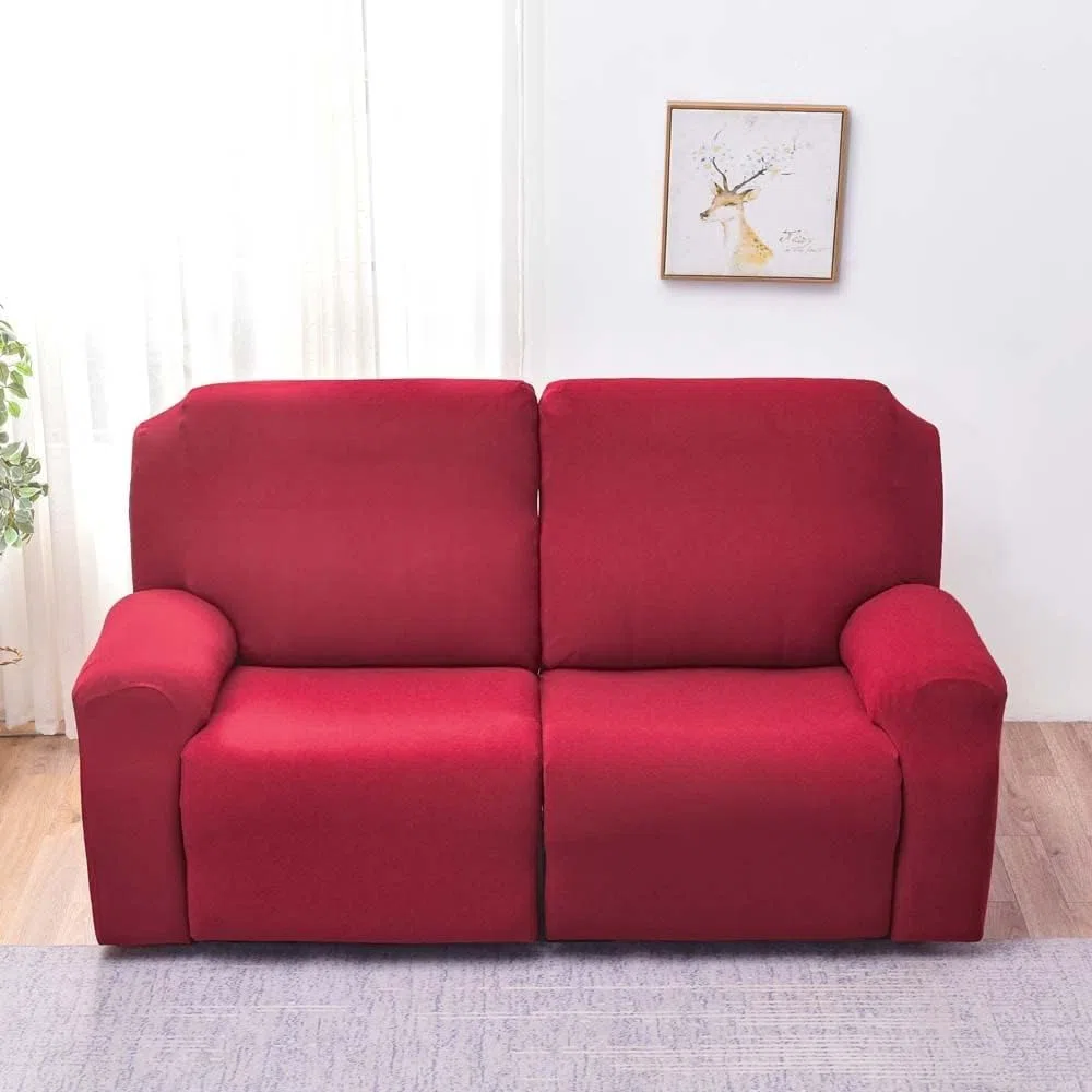 2 Fodera for poltrona relax a posti, Fodera for poltrona reclinabile stampata divano Poltrona reclinabile con tasca lavabile(#13)