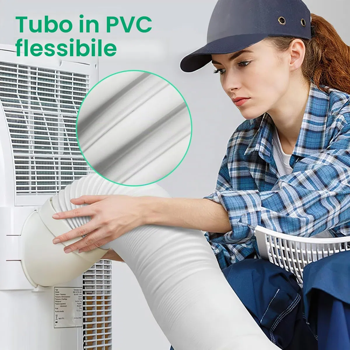 Tubo Condizionatore Portatile 2m Diametro 150mm per Deumidificatore Climatizzazione Asciugatrice