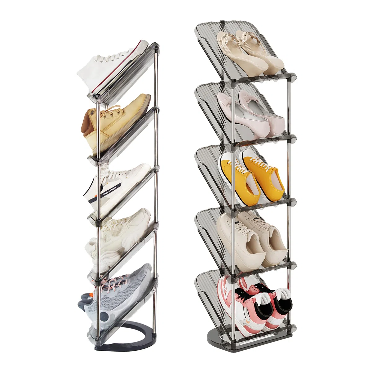Patinao Scarpiera Salvaspazio Slim a 5 Livelli - Organizer Da Armadio, Porta Scarpe Ingresso, Scaffale Alta in Plastica per Shoes