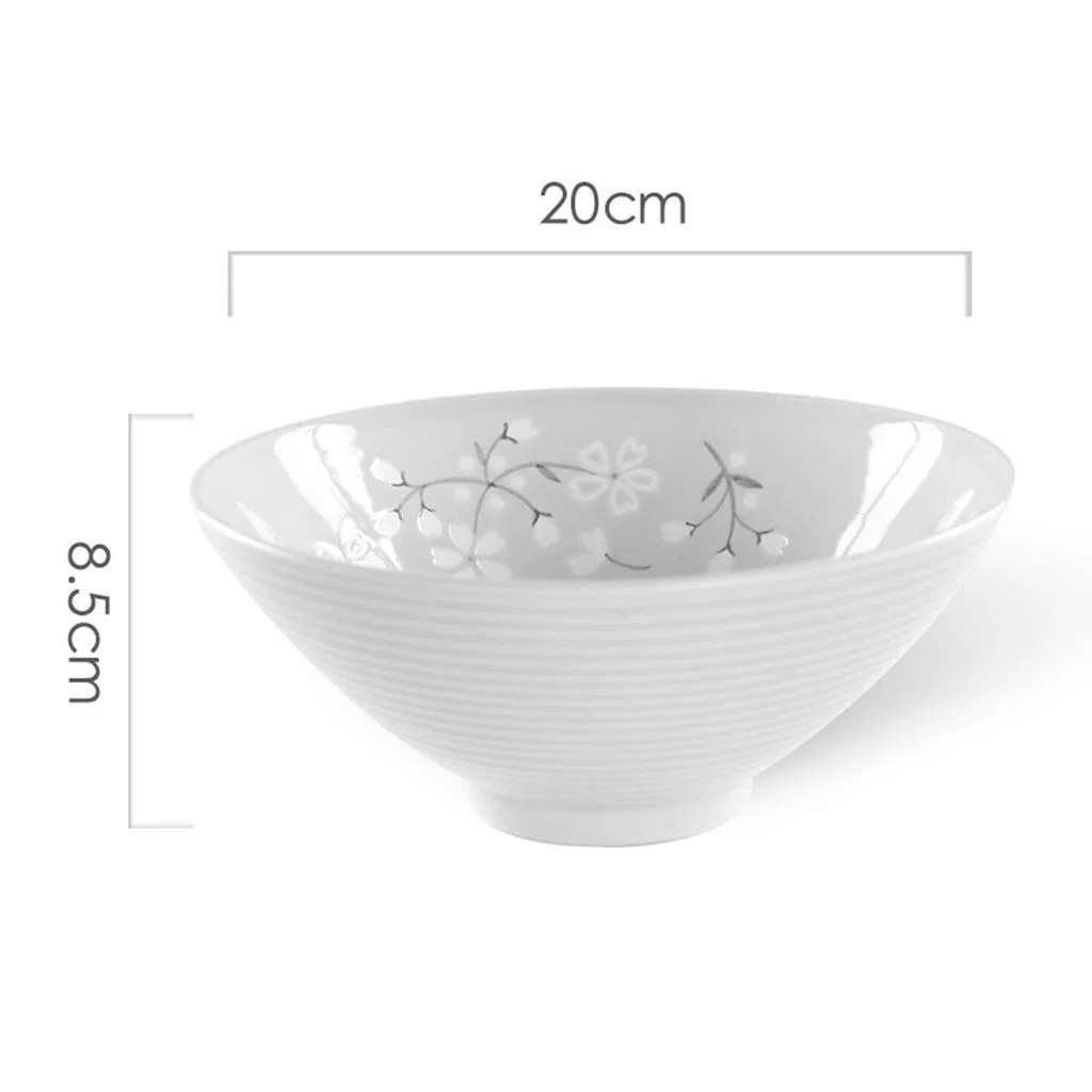 Ciotole per zuppa e riso, ciotola per pasta, ciotola giapponese per ramen, insalatiera creativa, ciotola per gelato, dessert, ciotola dipinta a mano, 20 x 20 x 8,5 cm, rosa