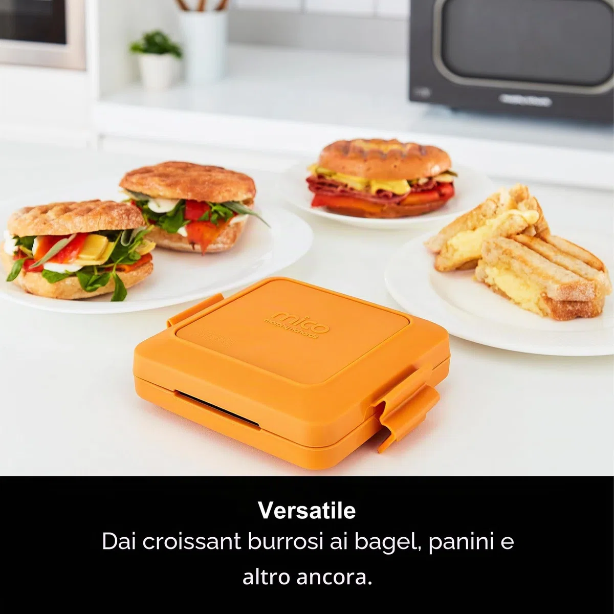 Morphy Richards Mico 511644 - Macchina per toastie e grill per microonde, in silicone, rivestimento antiaderente, tecnologia Heatwave, compatta, lavabile in lavastoviglie, cottura rapida/facile