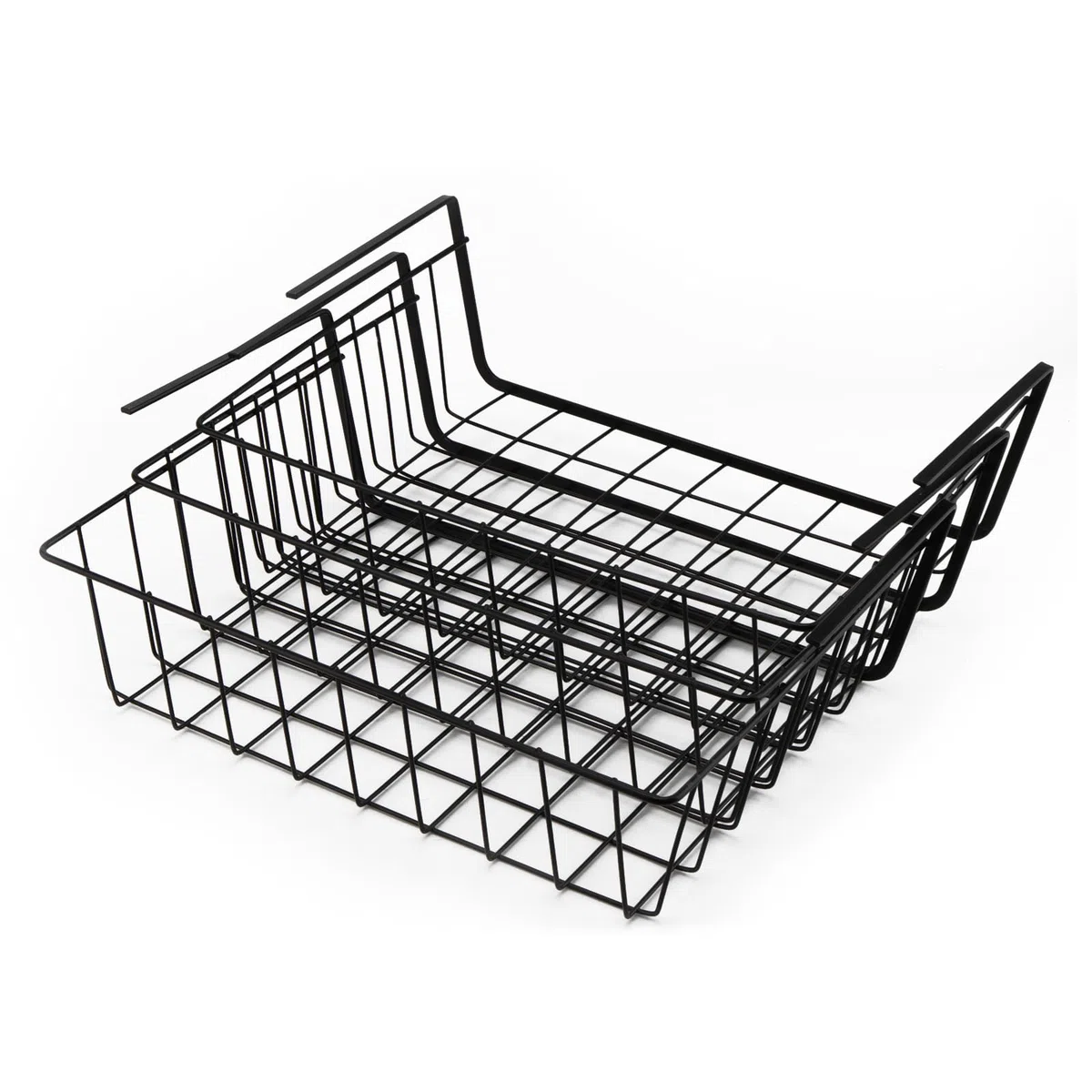 FUNSUEI 5 cesti portaoggetti sotto scaffale, 34 x 20,5 x 11,5 cm, cestello da appendere per cucina, ufficio, armadio, bagno