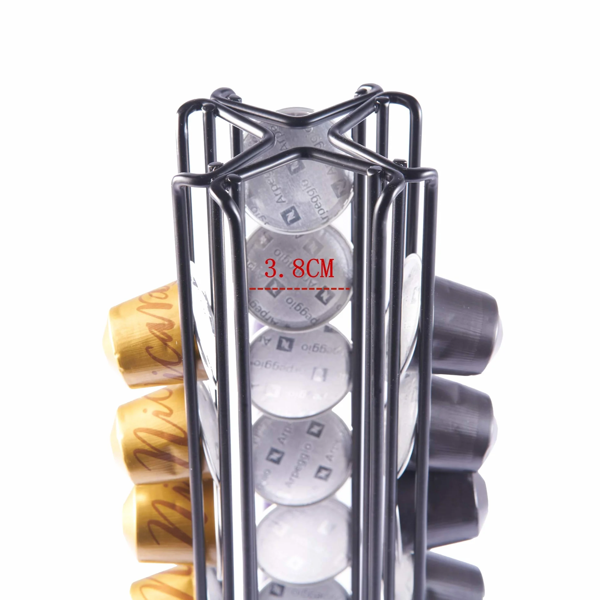 Porta Capsule per caffè Compatibile con Nespresso Originali Supporti per Capsule Contenitore Capsule con Supporto Girevole Verticale 360°,40 Cialde Nero
