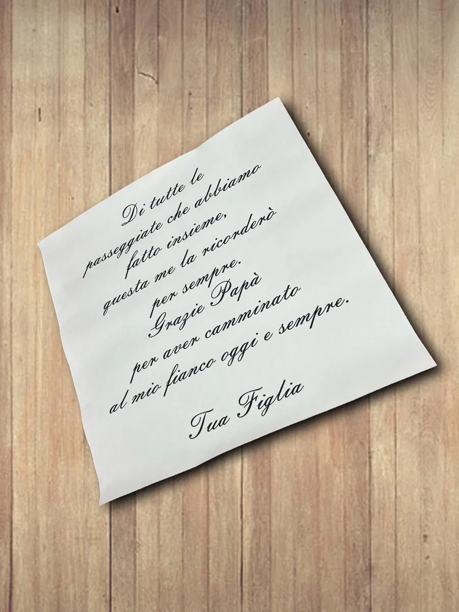 Tappeto Matrimonio di tutte le passeggiate che abbiamo fatto insieme dedicato al papà (100cm x 100cm)