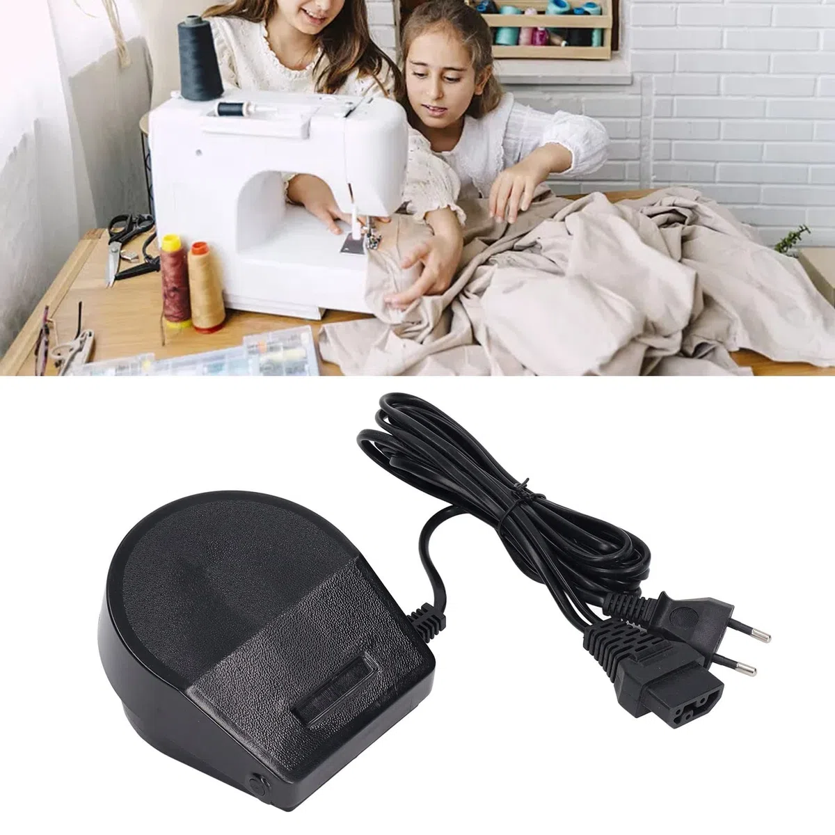 Pedale di Comando, Pedale per Macchina da Cucire Pedale per Cucire a Forma di Ferro di Cavallo Multifunzionale Universale Piccolo Sensibile per Uso Domestico Spina UE 220V