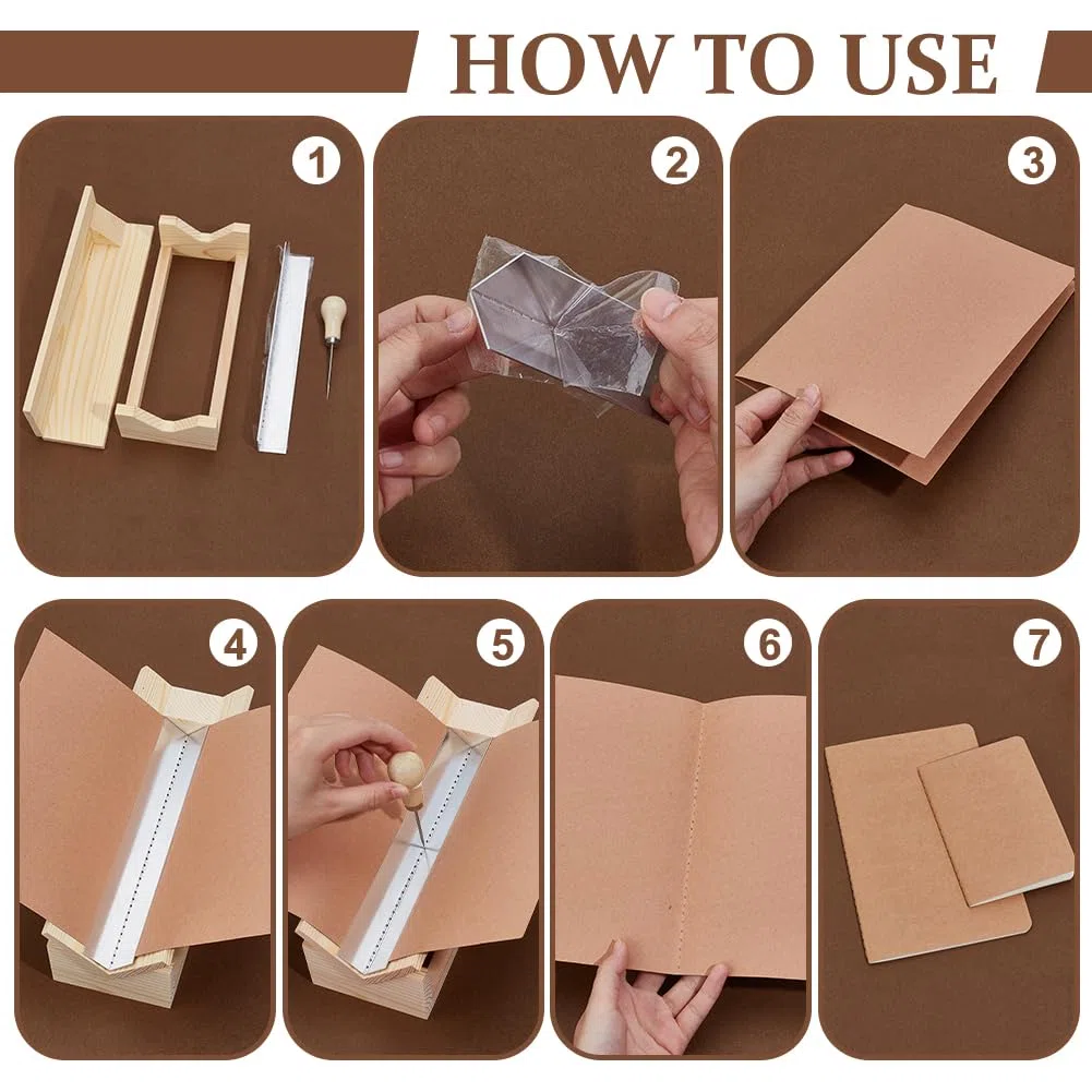NBEADS Strumento di Punzonatura di la Firma per La Rilegatura di Libri, Culla per Punzonatura per Perforazione in Alluminio Set di Strumenti per Rilegatura Fai da Te Quaderni Diari Libri, 25x9x7.7cm
