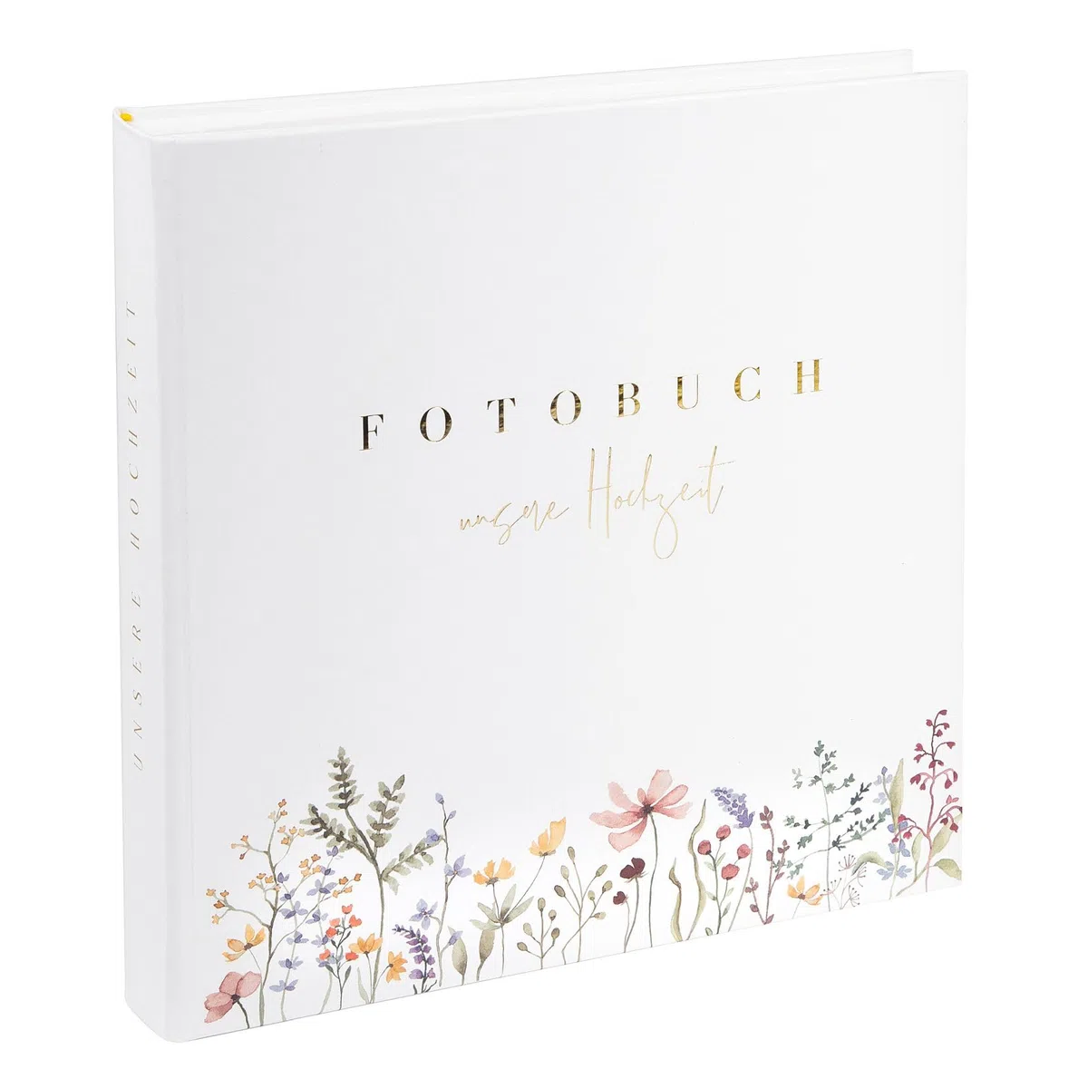 goldbuch 08 044 Album di nozze Flower Love Bianco, Album fotografico con 60 pagine bianche e divisori in pergamena, album ricordo con stampa dorata, 30 x 31 x 4 cm