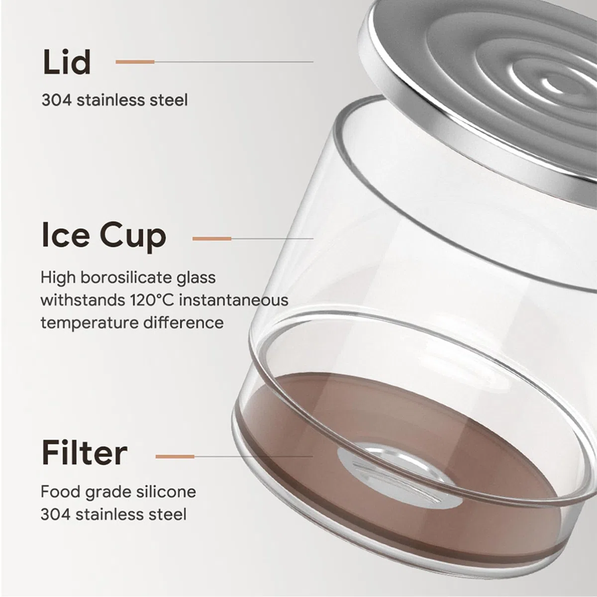 Respicefinem Macchina per Caffè Freddo con Gocciolatore in Vetro Borosilicato Estrattore di Sapore Uniforme Ideale per Casa Ufficio e Viaggi – Capacità 300 ml/10 15