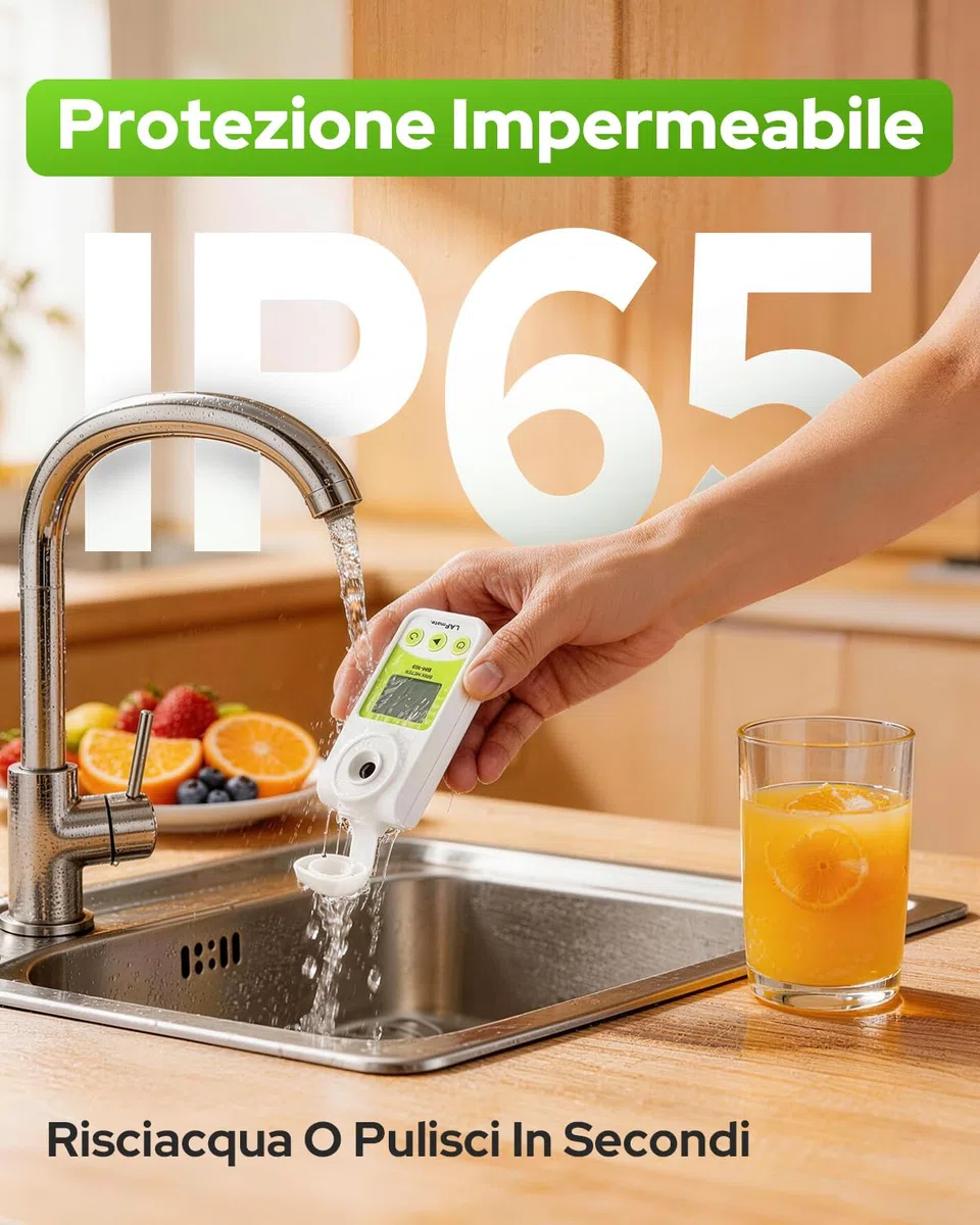 Rifrattometro Brix Digitale 0-95% LAFMATE Brix Mater per Sciroppo d'acero al Miele, Rifrattometro per Zucchero con ATC per la Vinificazione e la Produzione di Birra Fatta in Casa