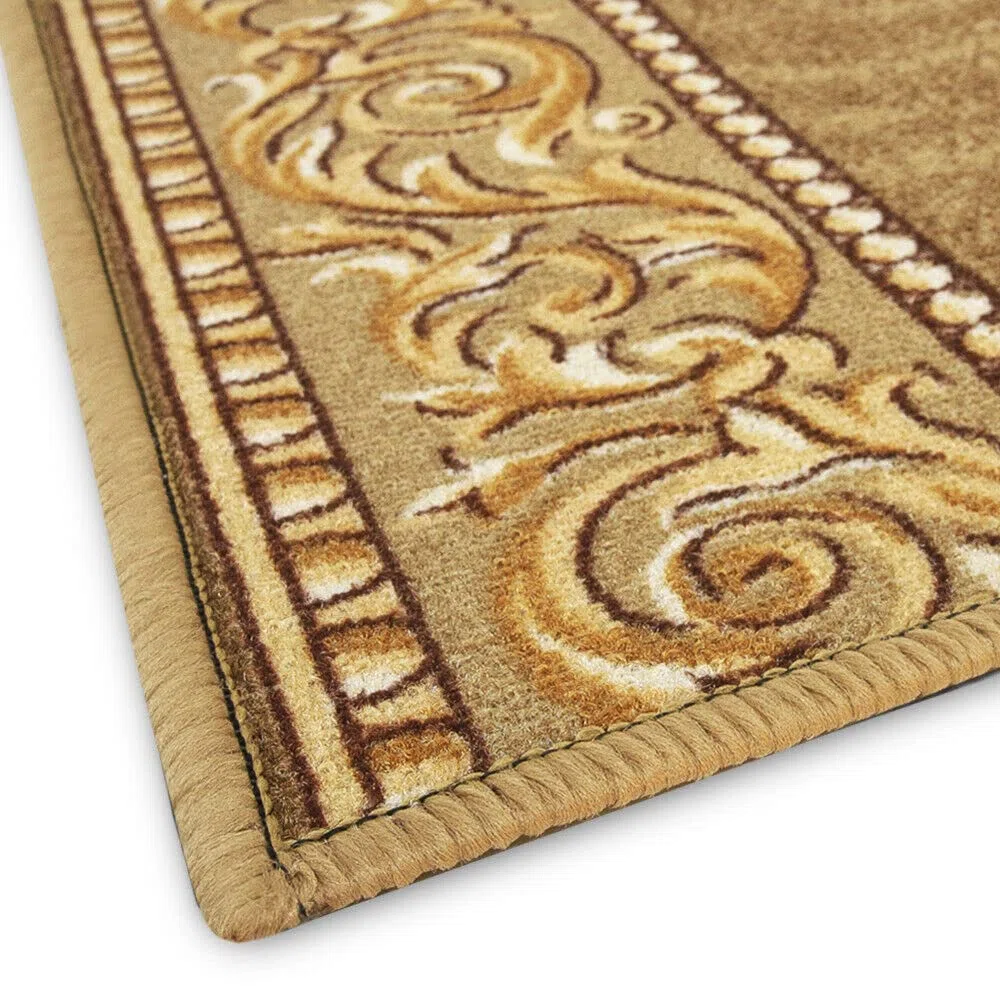 emmevi Tappeto Scala Design Barocco Passatoia Corridoio Scalini Antiscivolo MOD.Picasso Dis_22 67X240 Beige