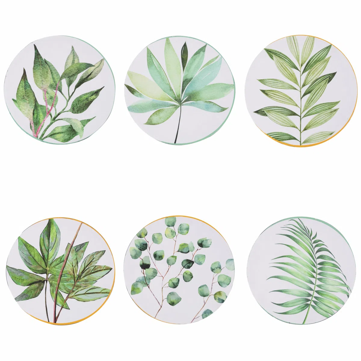 Villa d'Este Home Tivoli Set 6 Sottopiatto Ø 33 cm in plastica PP, Oriental Botanique