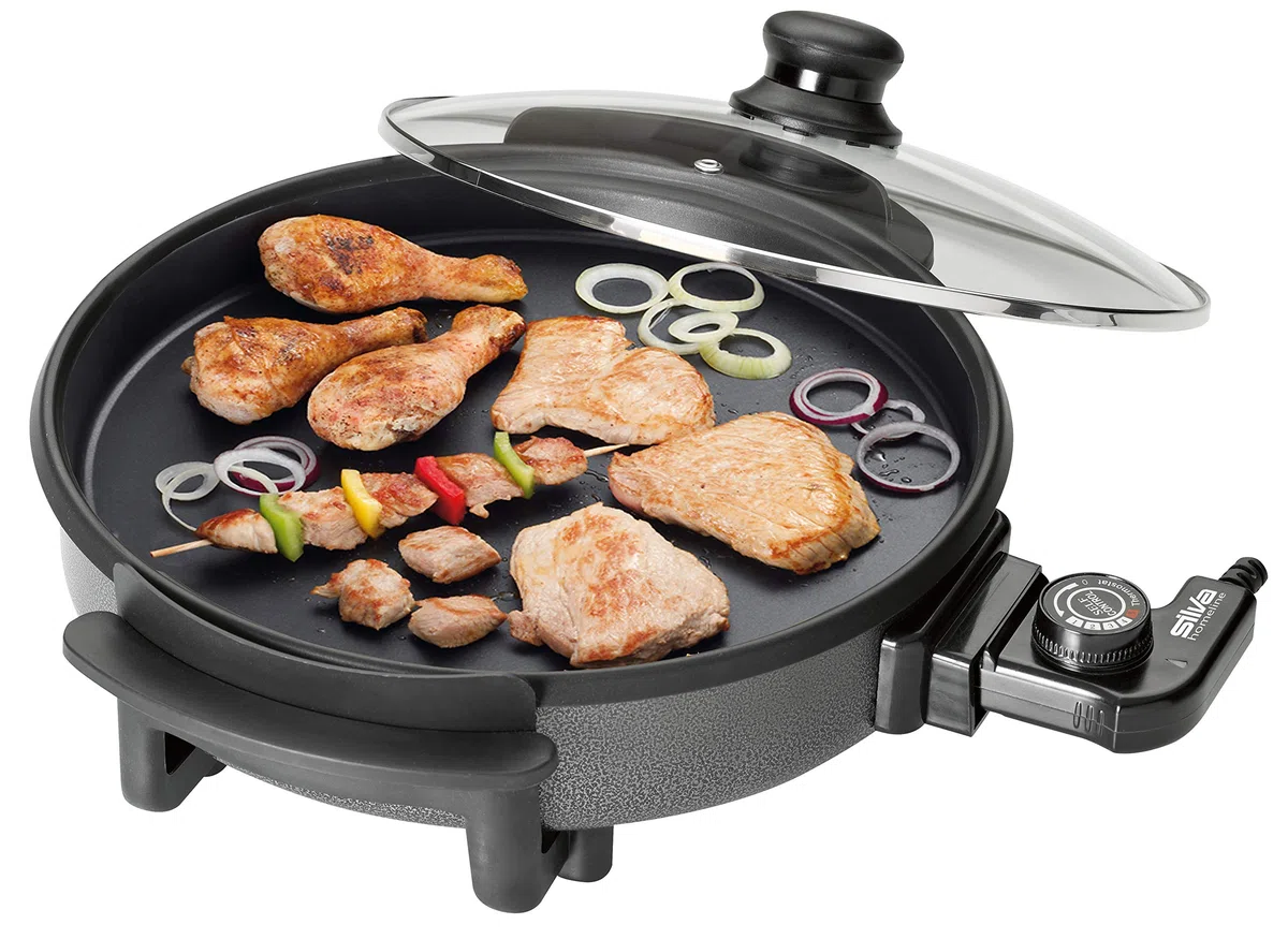 Silva-Homeline PPF 1503 a party padella con coperchio in vetro, 1500 W