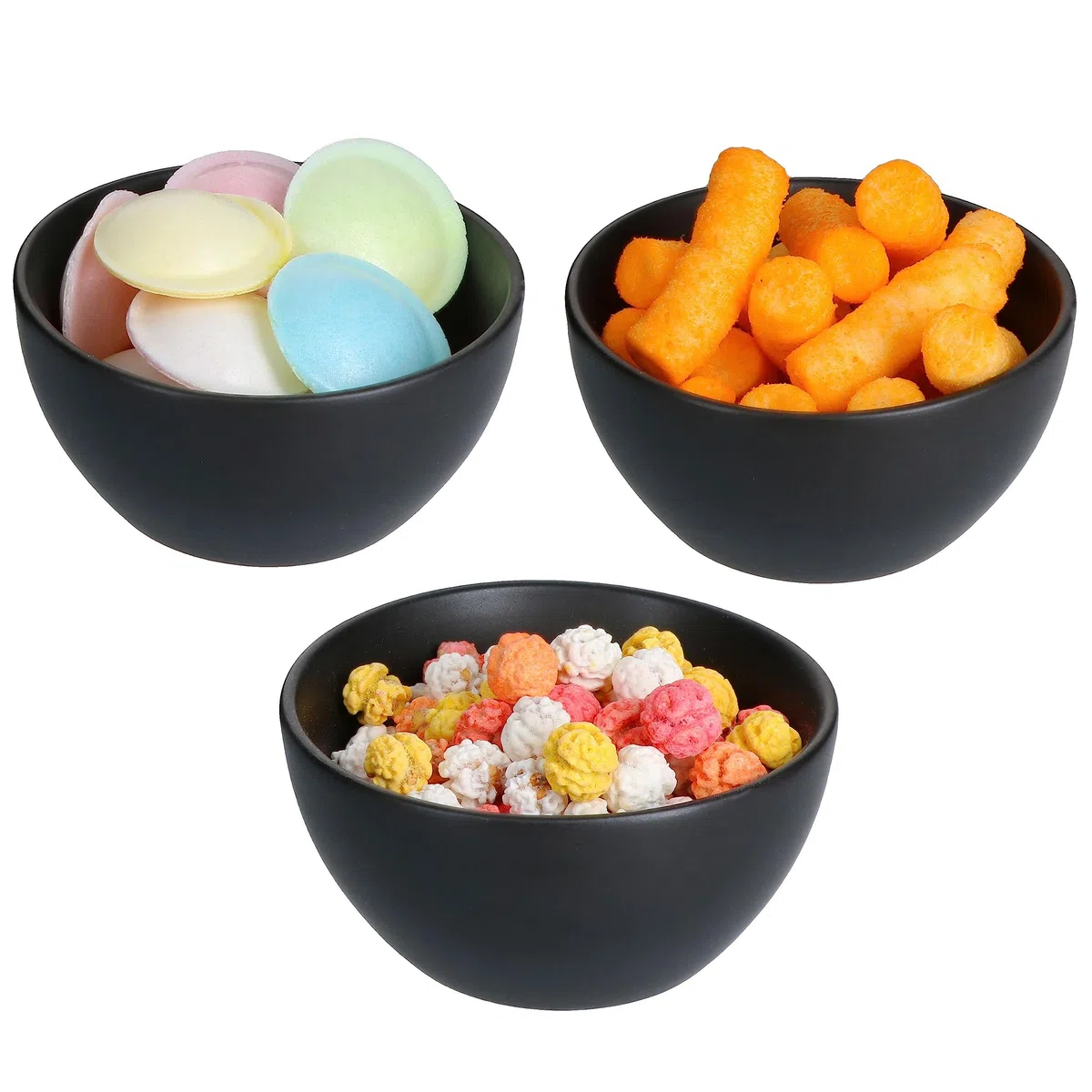 MamboCat London Lampart Nero Kattegat - Set di 12 ciotole per snack e dip, Ø 10 cm, 150 ml, 12 persone, nero opaco, ciotola per composta, dessert mini ciotola, per antipasti & Co I in gres