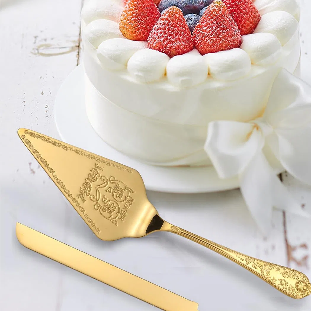 xiaoyu Wedding cake coltello e server set, utensili da taglio della torta in acciaio inossidabile, taglierina della torta incisa vintage e servizio spatola per matrimonio, compleanni, festa nuziale