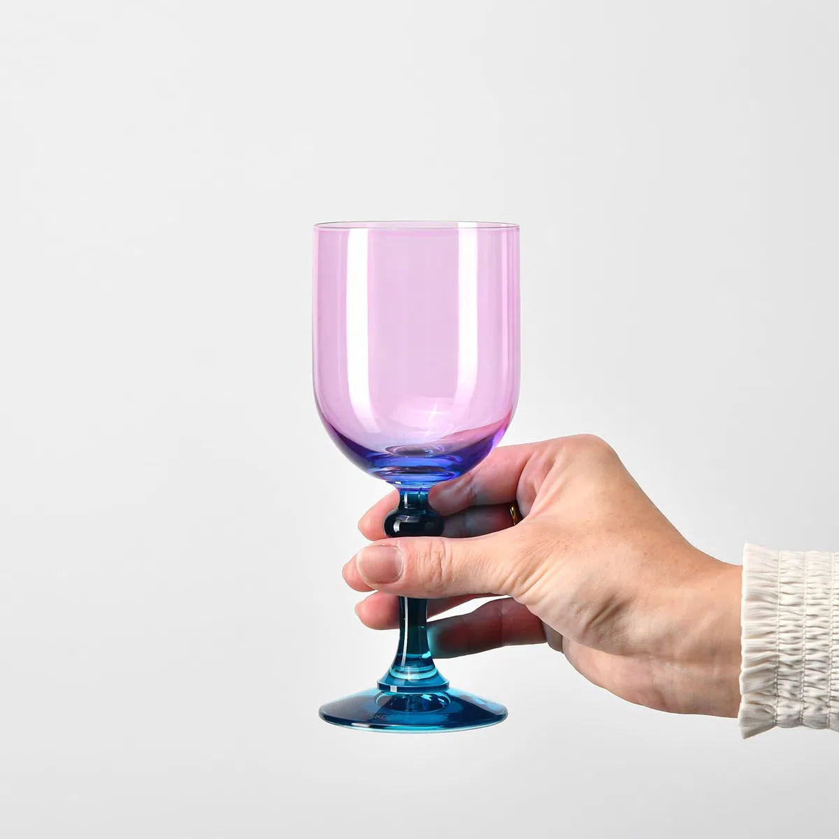 KROSNO – Bicchieri colorati per vino rosso e bianco, mocktail e acqua – 2 x 300 ml – Collezione Bubble – Rosa-Arancione – Cristallo senza piombo – Dipinti a mano