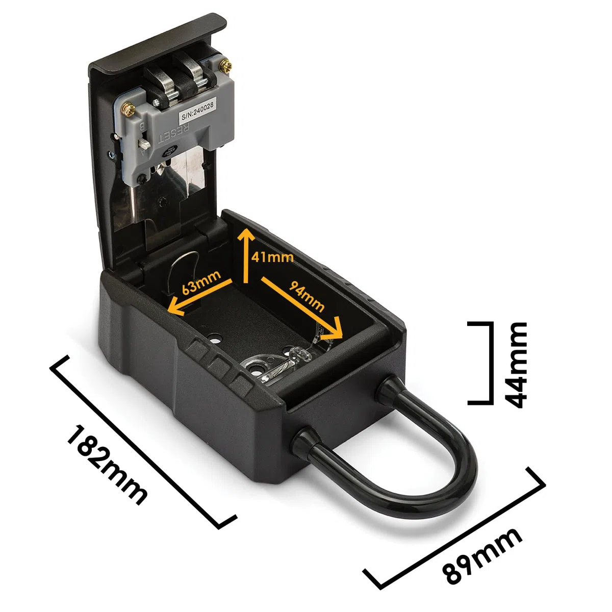 IRONGUARD IG014 - Cassetta di sicurezza per chiavi - Con lucchetto - Contenitore grande - Resistente alle intemperie - Combinazione a 4 cifre - Ideale per chiavi ingresso casa, garage e B&B