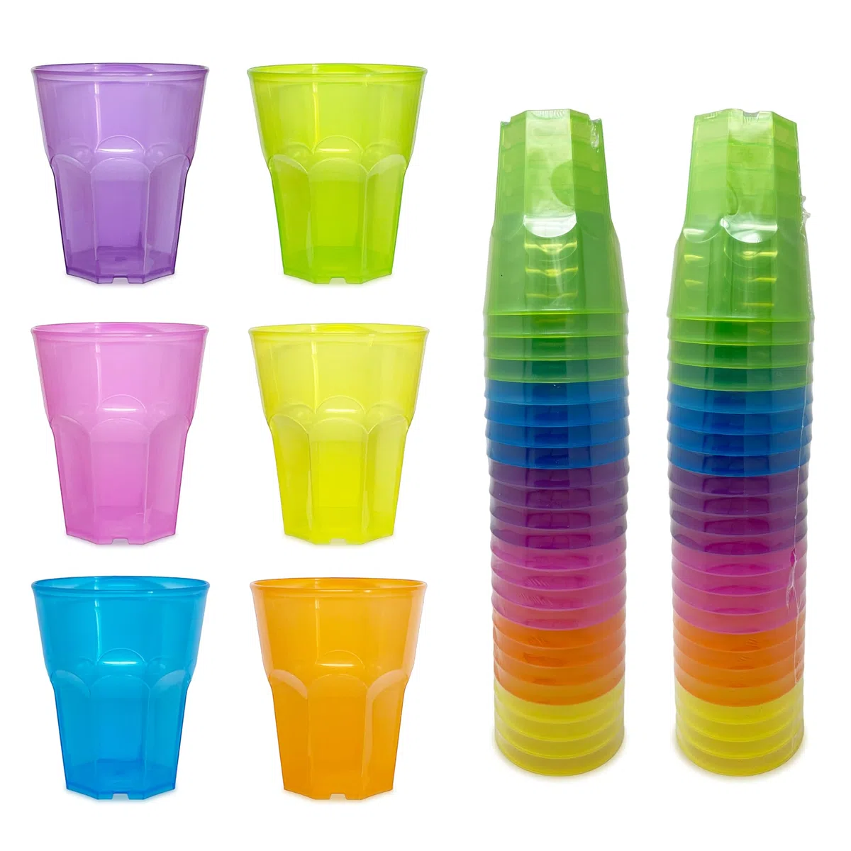 TUNDRA - Confezione 48 Bicchieri da COCKTAIL "SPRITZOTTO USA & RI-USA" 300 ml., BPA-FREE, COLORATI, in PLASTICA RICICLABILE (Polipropilene), INFRANGIBILI, Riutilizzabili e Trasparenti