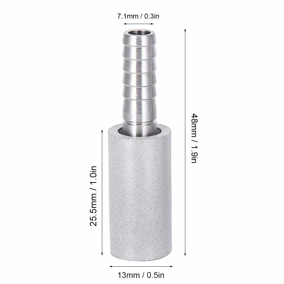 Pietra di aerazione dell'acciaio inossidabile della pietra di diffusione di 2Pcs 0.5μm con gli accessori di fermentazione del diametro esterno di 1/4 di pollice