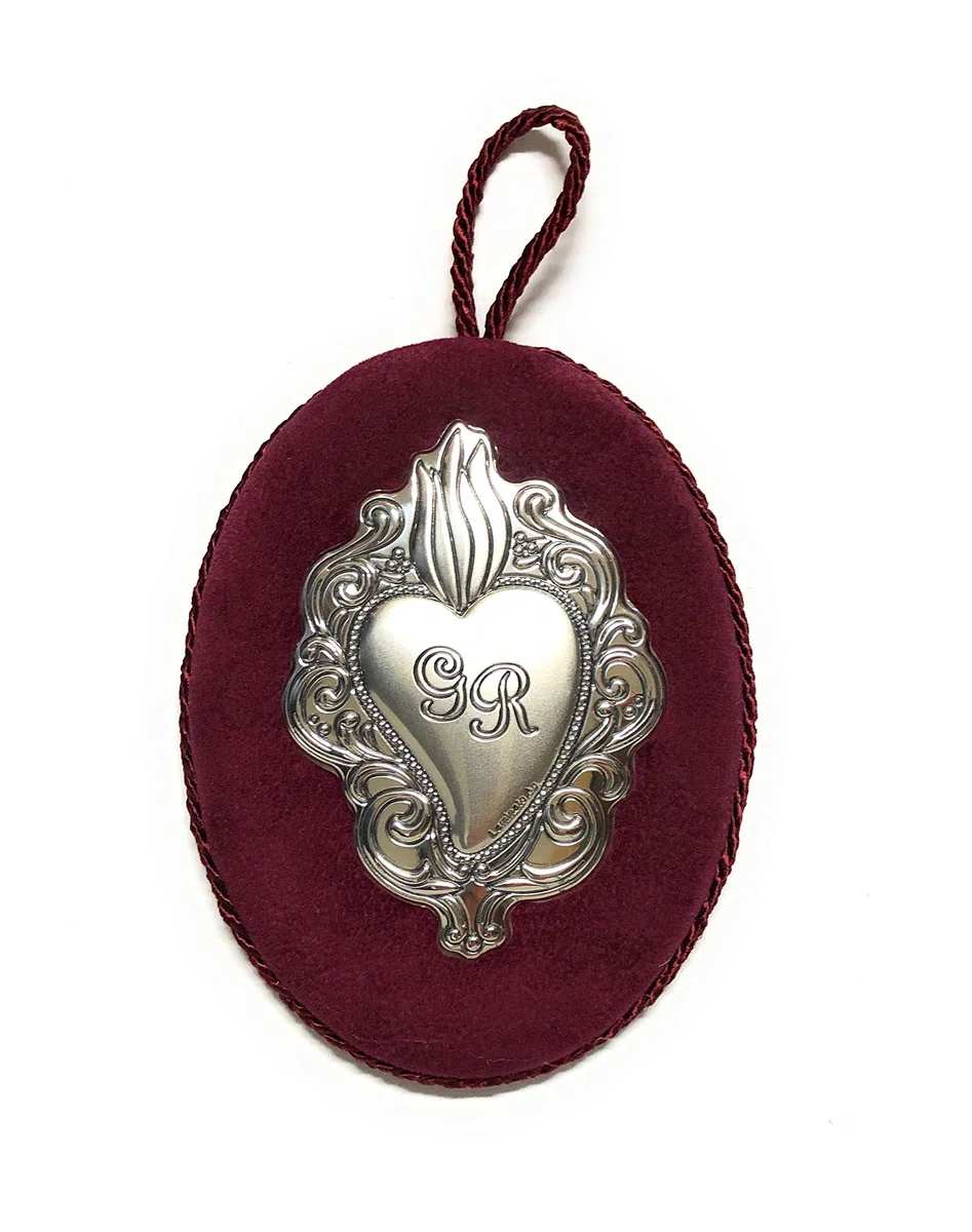 Ex voto Cuore votivo in argento cm. 9x11 Grazia ricevuta