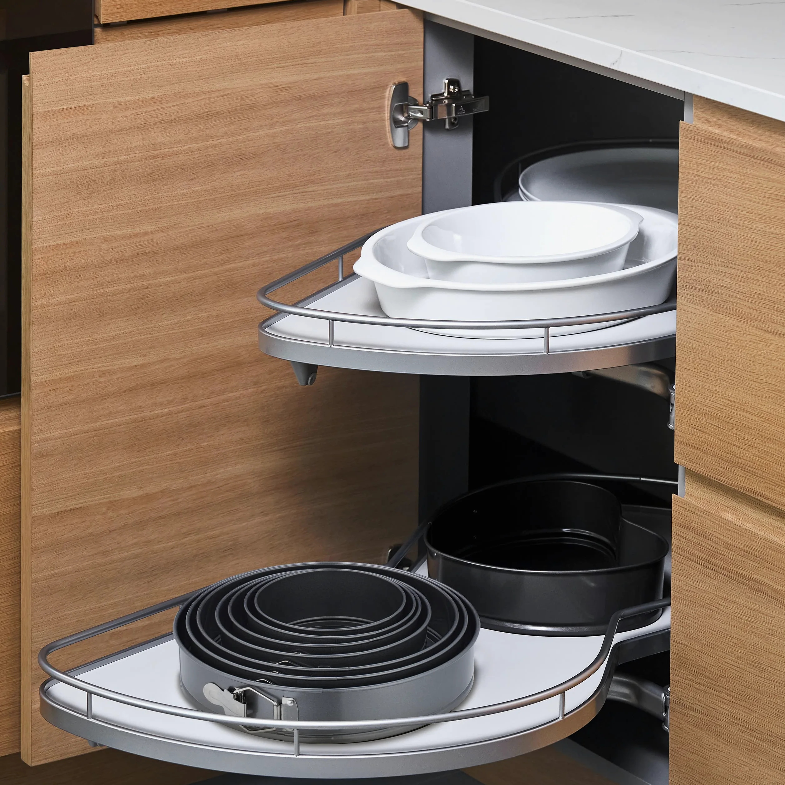 Relaxdays Set da 7 Teglie Rotonde per Dolci, Ø 14/16/18/20/24/26/28 cm Acciaio Inox Rivestimento Antiaderente, Antracite