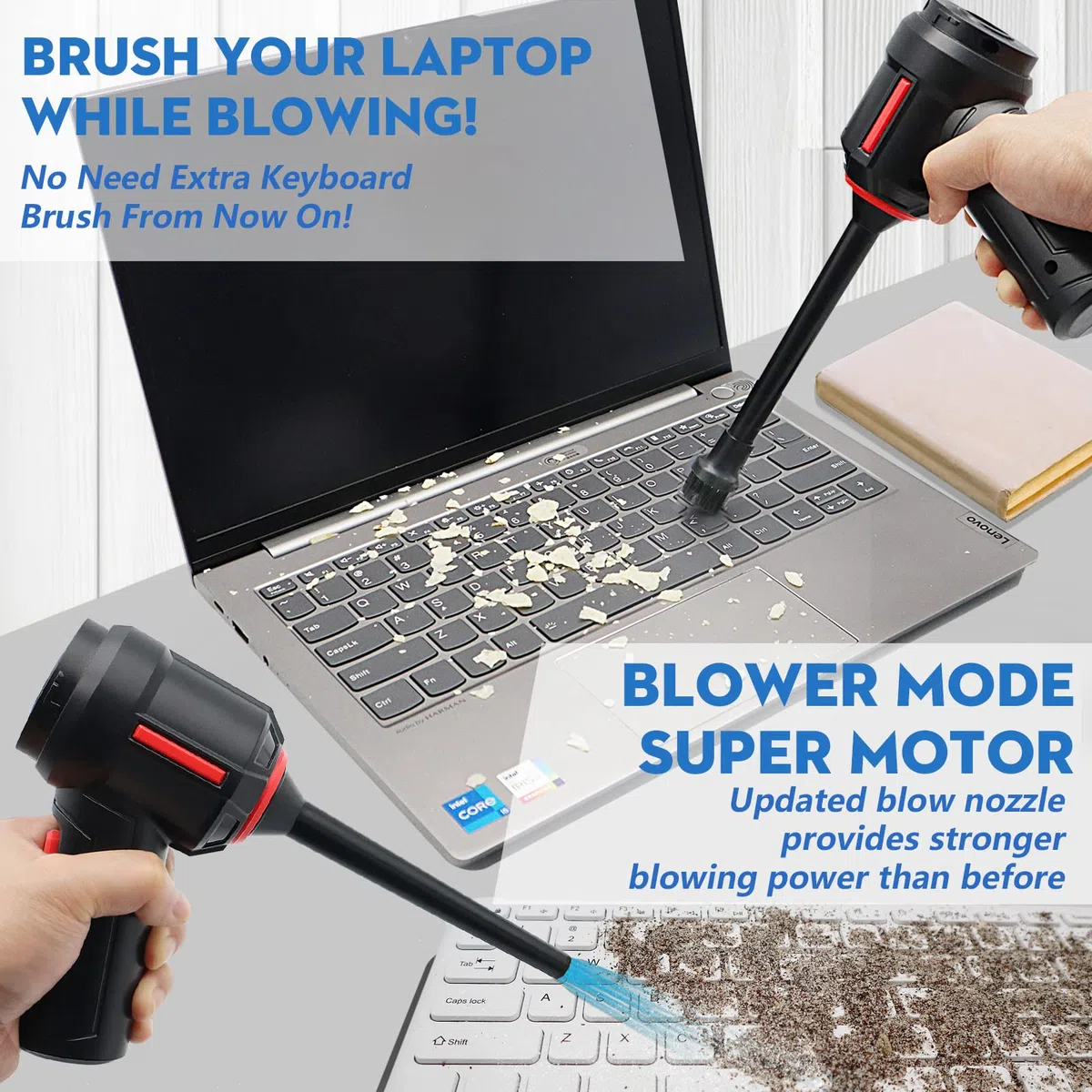 PeroBuno Aspirapolvere per computer, 3 in 1, per PC, laptop, elettronica