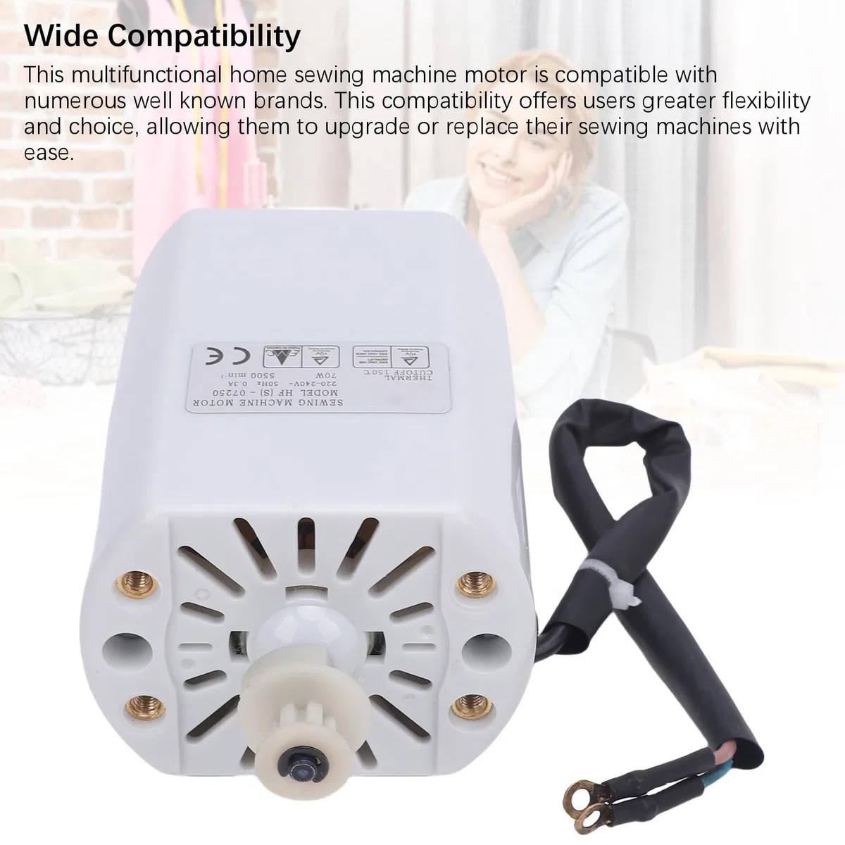 Motore per macchina da cucire, 70 W, multifunzione, 5500 giri/min, potente macchina da cucire elettrica multifunzionale, con regolazione stabile della velocità, per cucire a casa