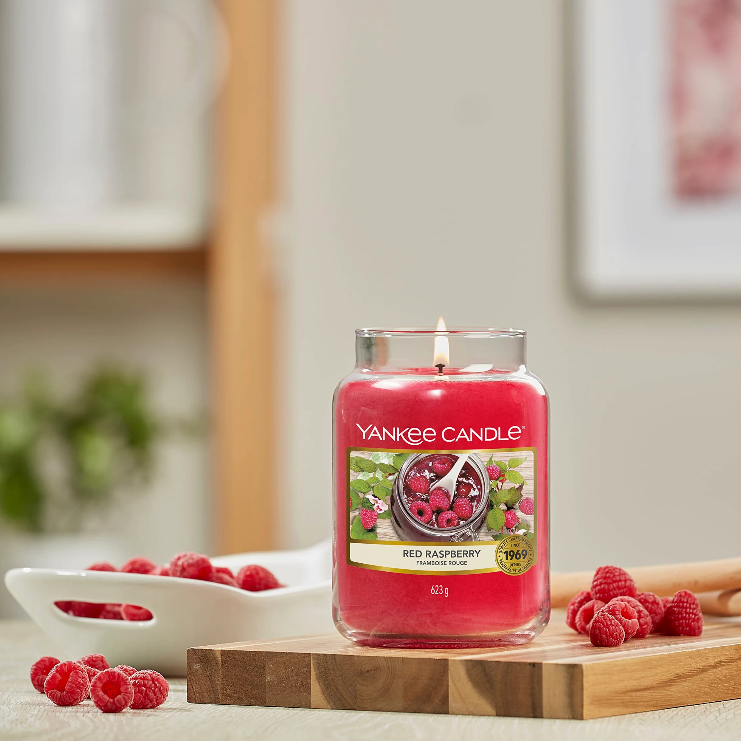 Yankee Candle Candela profumata in giara grande | Lampone rosso | Durata Fino a 150 Ore | Regali per donne