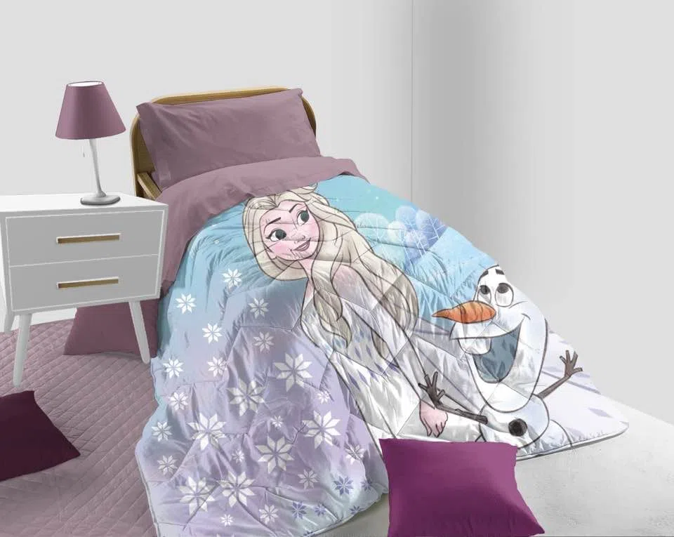 Frozen, Trapunta Singola Disney Marvel, Piumone Invernale 170x260, In Microfibra