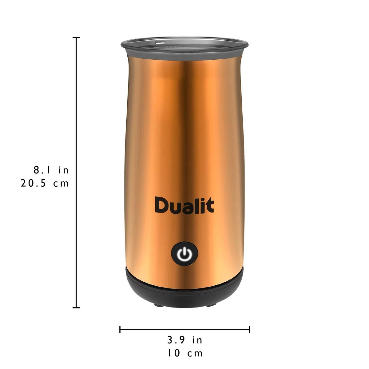 Dualit Macchina per cioccolata calda e montalatte – Capacità 250 ml – Polvere, bottoni e cioccolato grattugiato – Cioccolata calda vellutata in 3 minuti – Caraffa senza fili – Rame