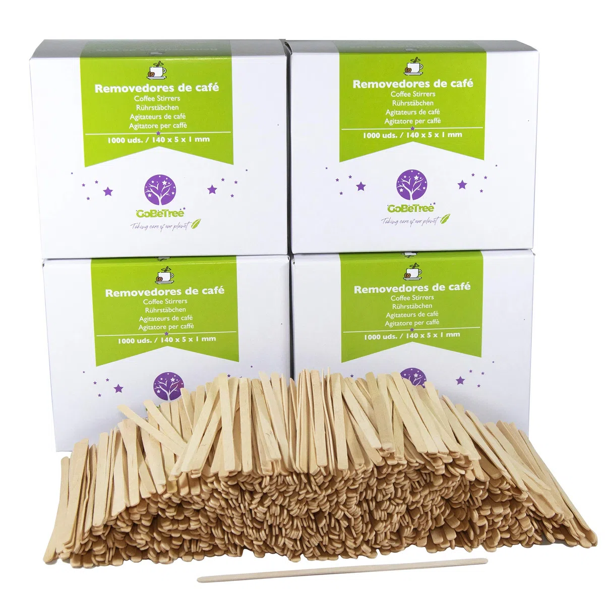 4000 Palettine da Caffè in Legno 14 cm Palettine Usa e Getta, Bastoncini per Mescolare Caffè e Tè, Bastoncini di Legno per Fai da Te
