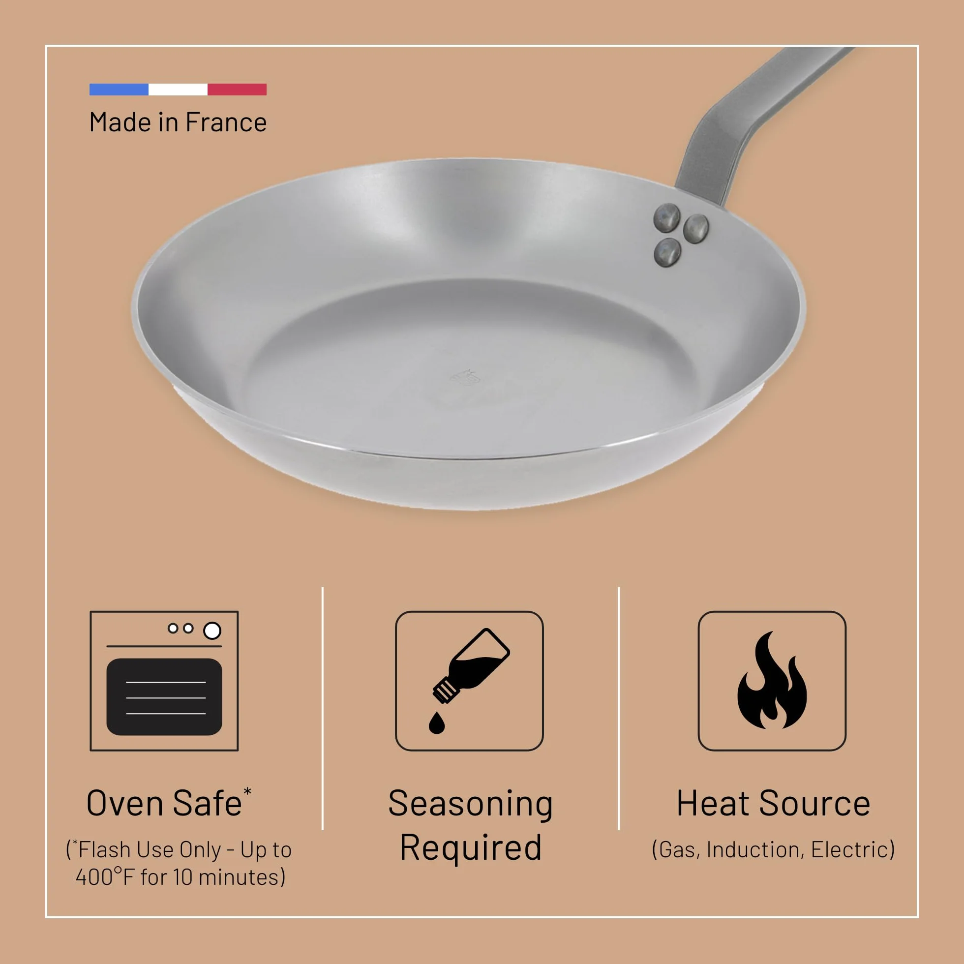 De Buyer 5610.20, Mineral B, Padella, 20 cm