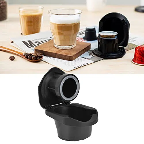 Adattatore Riutilizzabile per Capsule di Caffè, Convertitore per Macchina da Caffè, PP, 78x64x41mm, Include Pennello e Cucchiaio