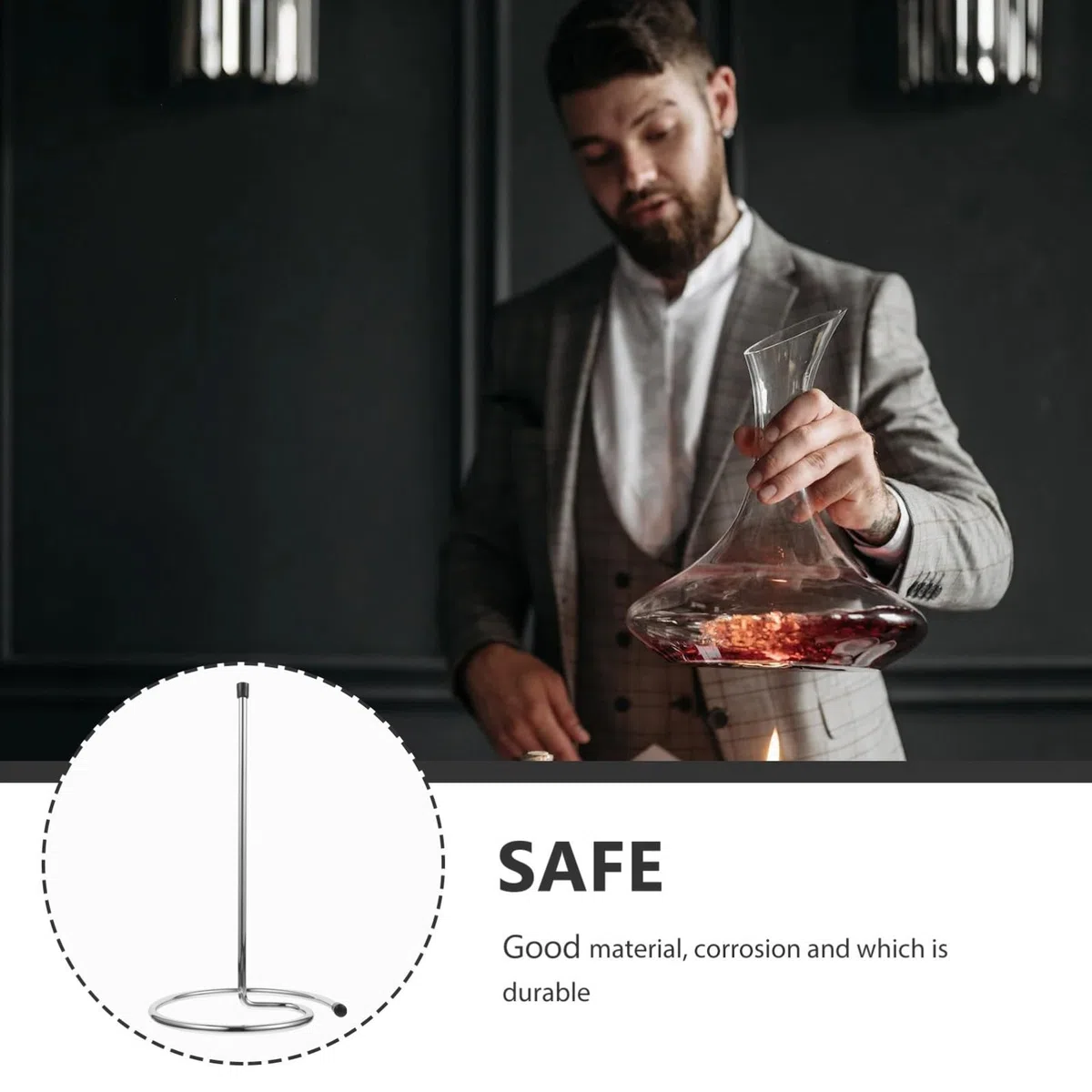 Tofficu Supporto 2 per Decanter in Inossidabile Asciuga Bottiglie Rapido Risparmio Spazio per Bar