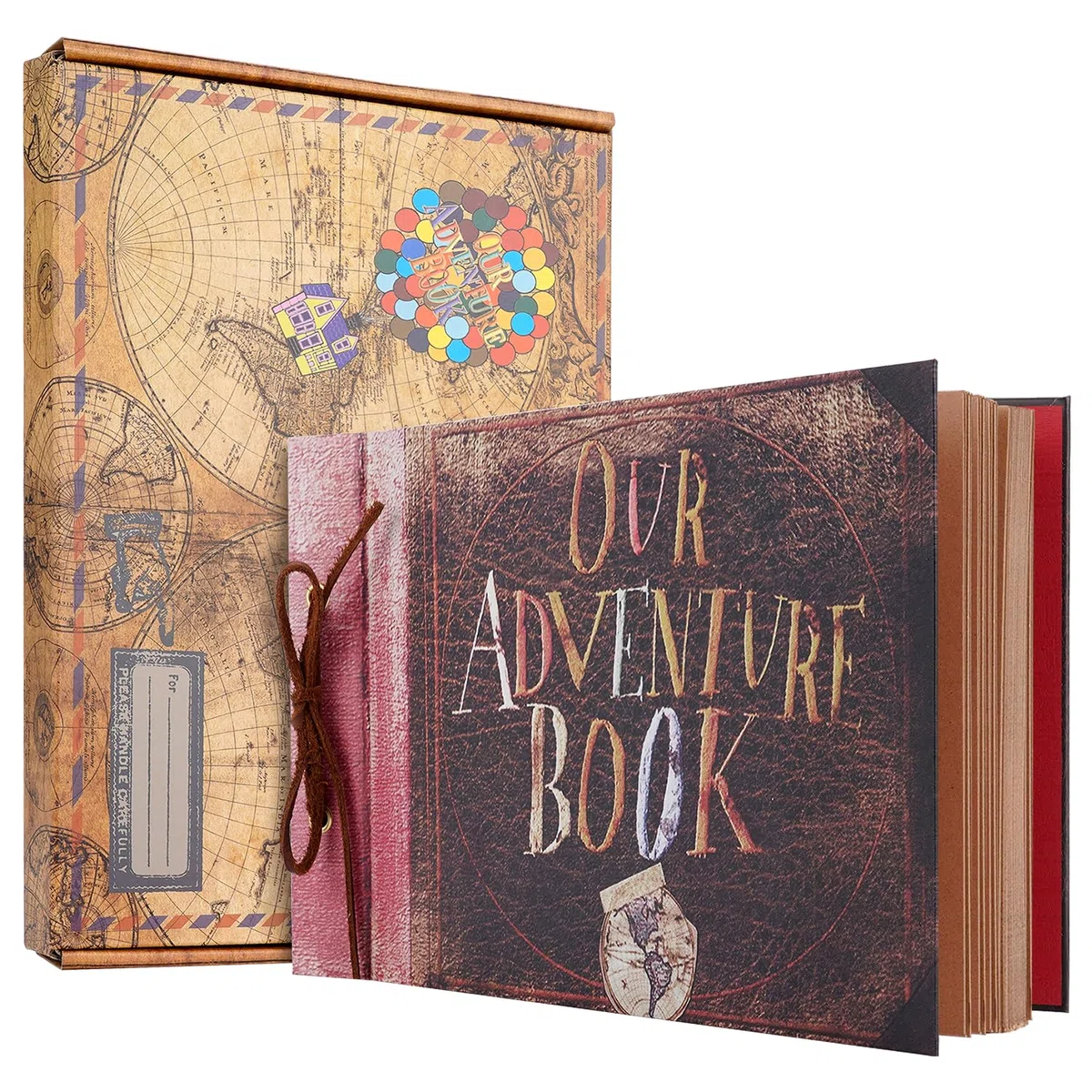 Our Adventure Book Album Fotografico,3d Retro Embossed Letter Cover Hard Movie Up,11.9 X 7.6 Inch,DIY Scrapbooking Album Convient Pour Les Anniversaires,La Saint-Valentin Et Les FêTes De Fin D'AnnéE