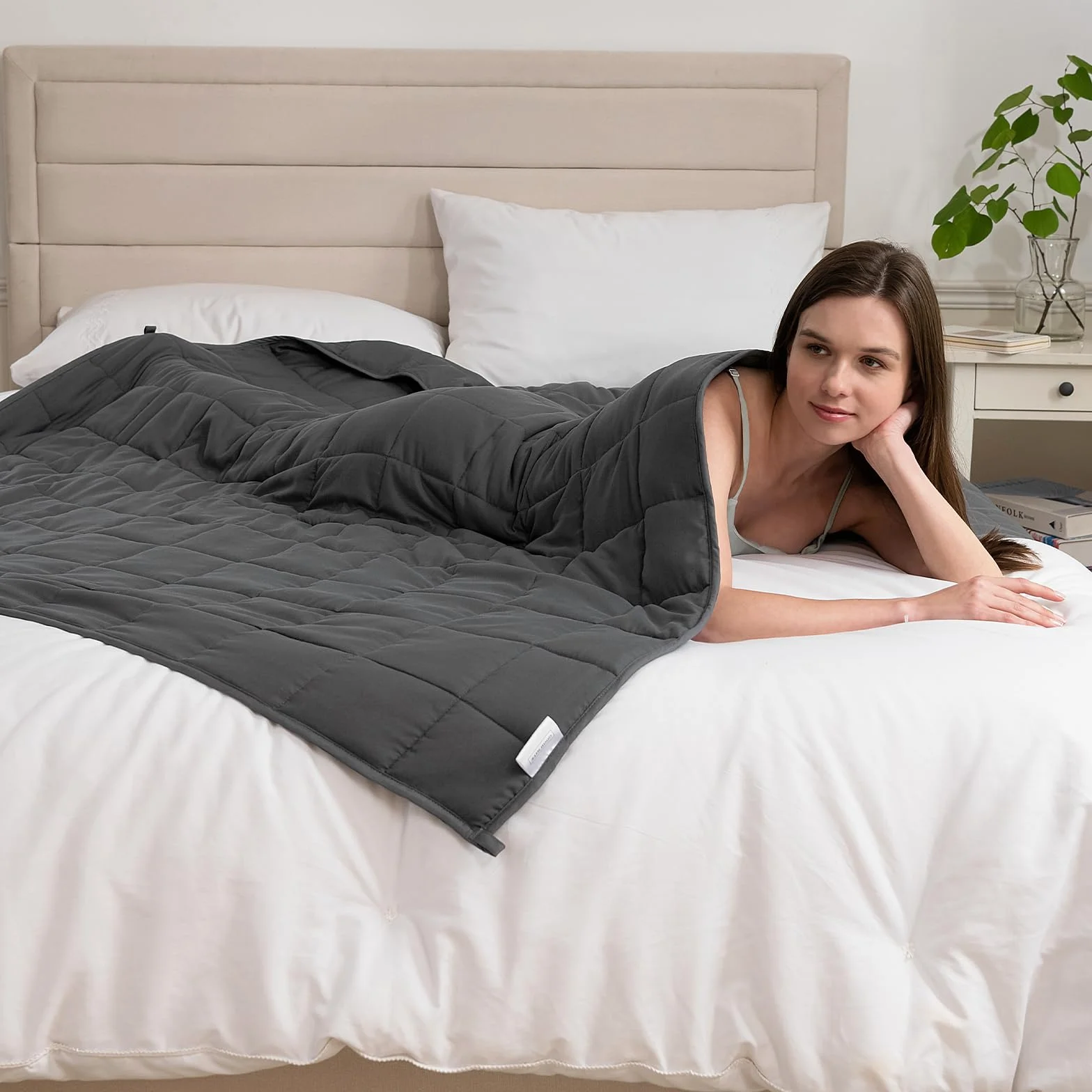 Good Nite Coperta Ponderata Benessere Antistress Coperta Pesante Sensoriale Rilassante per Adulti Coperta Ponderata Bambini Grigio 6kg 125x180cm