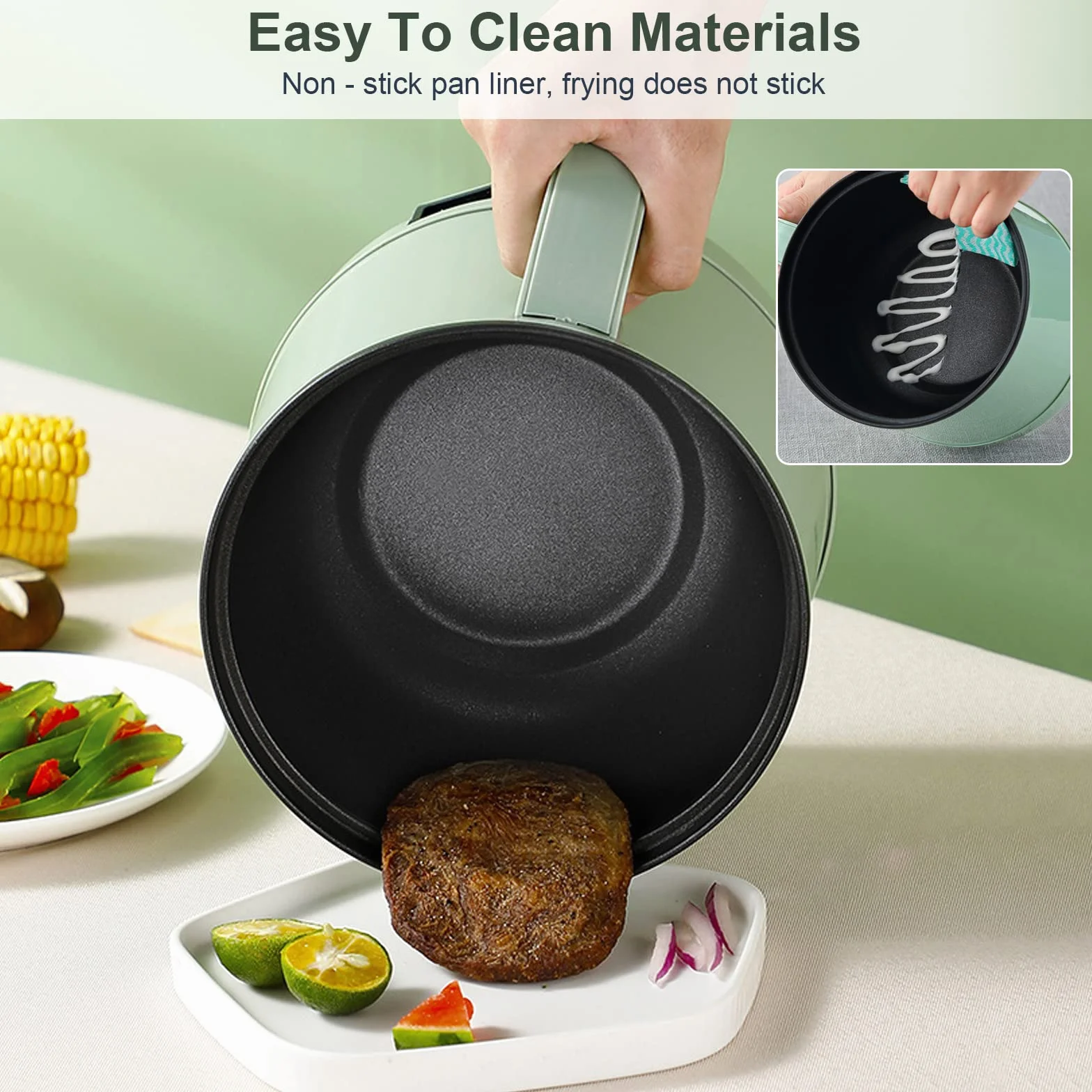 Electric Capentola Calda and Hot Pot, Multifunzionale Termica Cottura Pentola a Vapore Elettrica, Portatile Isolamento Pentola Elettrica,Pentola Elettrica Piccola per Viaggi/Hotel/Appartamento