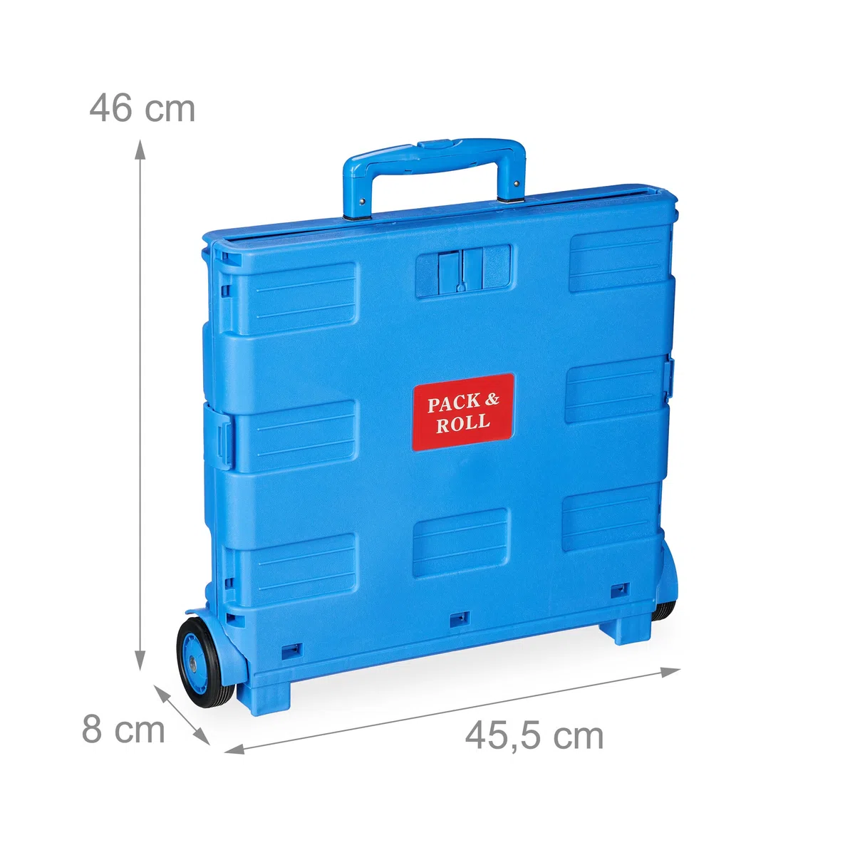 Relaxdays Carrello per la Spesa Pieghevole, 35 kg Carico, Manico Telescopico, Carrellino Trolley Portaspesa, Cesto, Blu