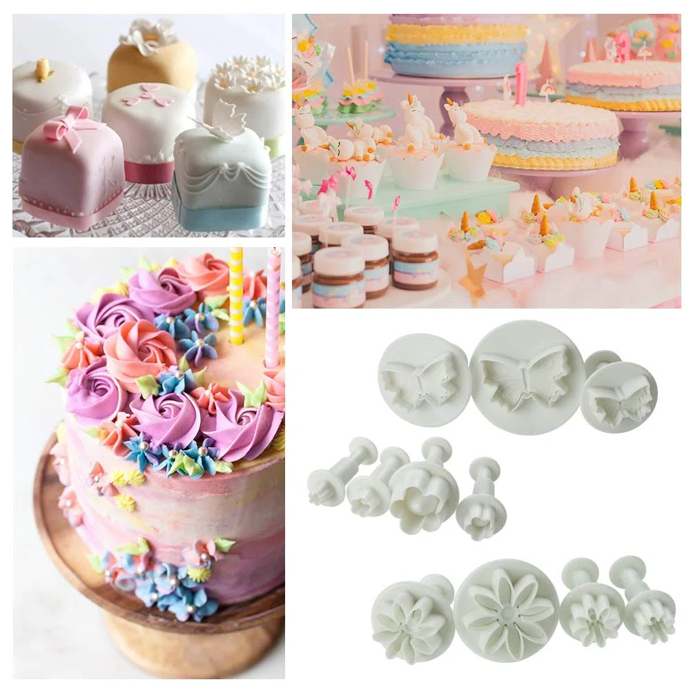 Soleebee 114pz Stampini per Biscotti Attrezzi Pasta per decorare la torta Fondente per dolci da forno Decorazione Attrezzi per glassare per zucchero artigianale per tuffatori Fiocco Set Cutter