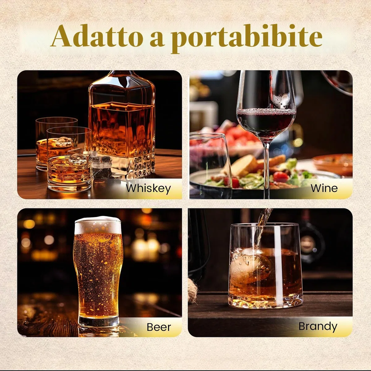 Botte di vino da 3 litri in legno con tappo e rubinetto, botte per whisky, vino