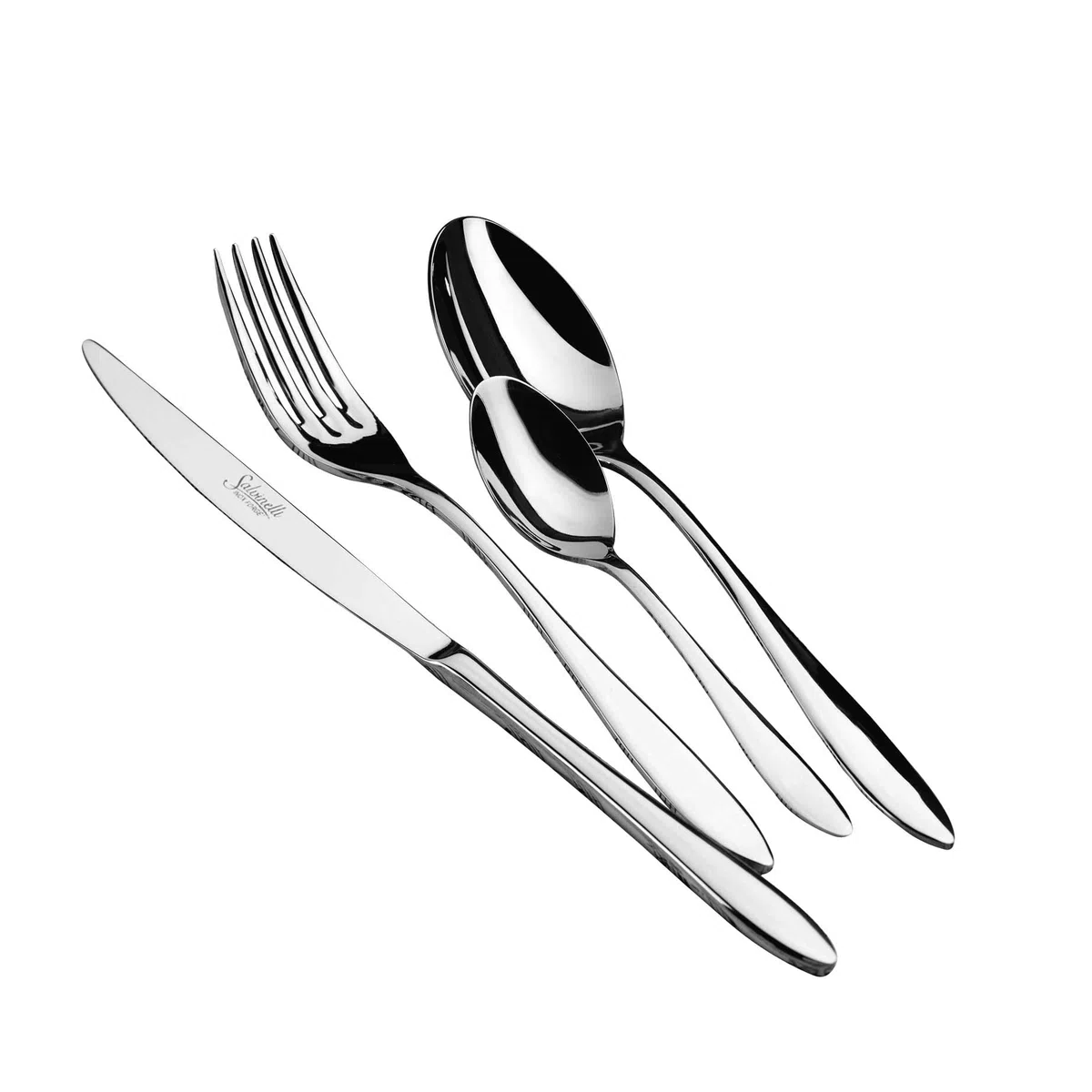 Salvinelli Galileo Set Forchette da tavola Acciaio Inox 18/10, Forchetta 12 Pezzi, Spessore 3,0 mm, Made in Italy, Finitura lucida