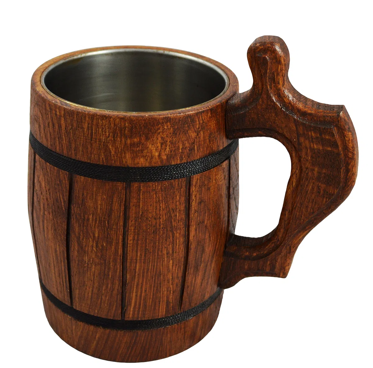 415/5 000 Wyniki tłumaczenia Tłumaczenie Wooden World - Boccale da birra in legno di quercia marrone - Regalo per la festa del papà molto solido per uomo 500 ML 1 pinta - M11