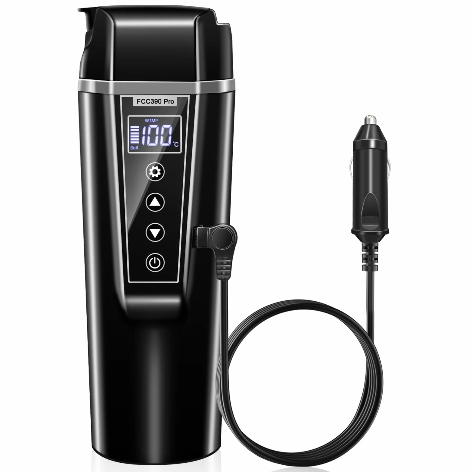 Bollitore Elettrico per Auto 12v e 24v, Piccolo Bollitore Elettrico da Viaggio 450ml per Camion,Auto, Taxi, per Preparare il Tè e il Latte Neonato, con Temperatura Regolabile, Tenere in Caldo