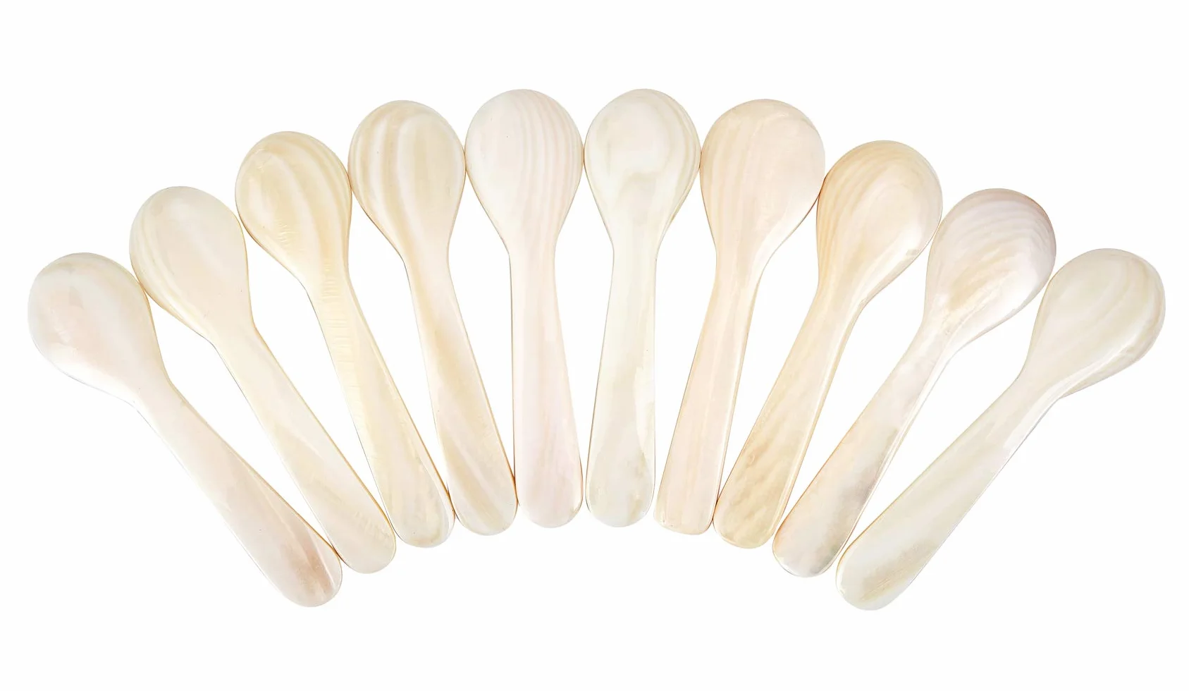DUEBEL Cucchiaino in Madreperla, 10 Cucchiai per Caviale, Cucchiaini Madreperla, Cucchiaino Caviale da 9 cm x 2,4cm