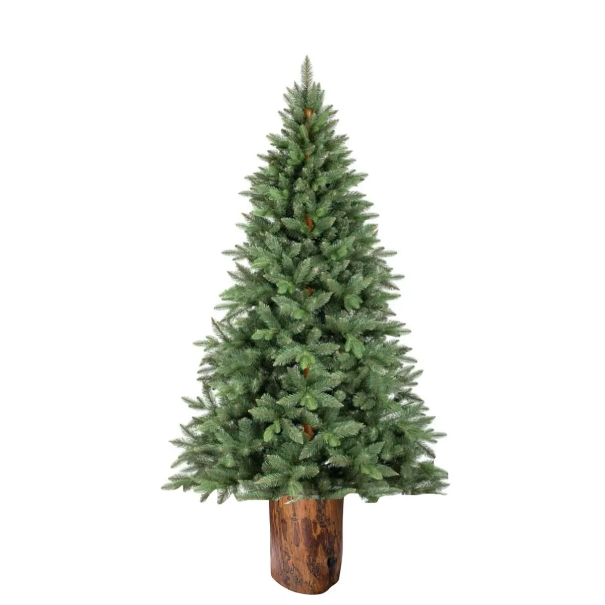 base per albero di natale in legno tronco di abete realistico, vero tronco realizato a mano, 35x25 per albero artificile da 150 180 210 cm