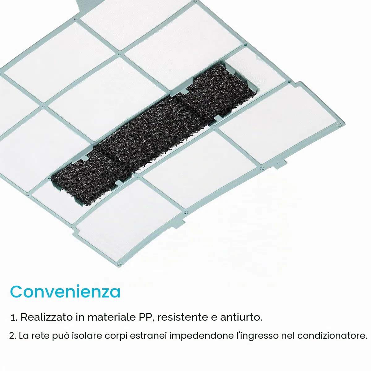 PATIKIL 29cm x 27,5cm Aria Condizionatore Aria Filtro, Plastica Aria Filtraggio Schermo Sostituzione con Filtro Aria Schiuma per HVAC, Blu Nero